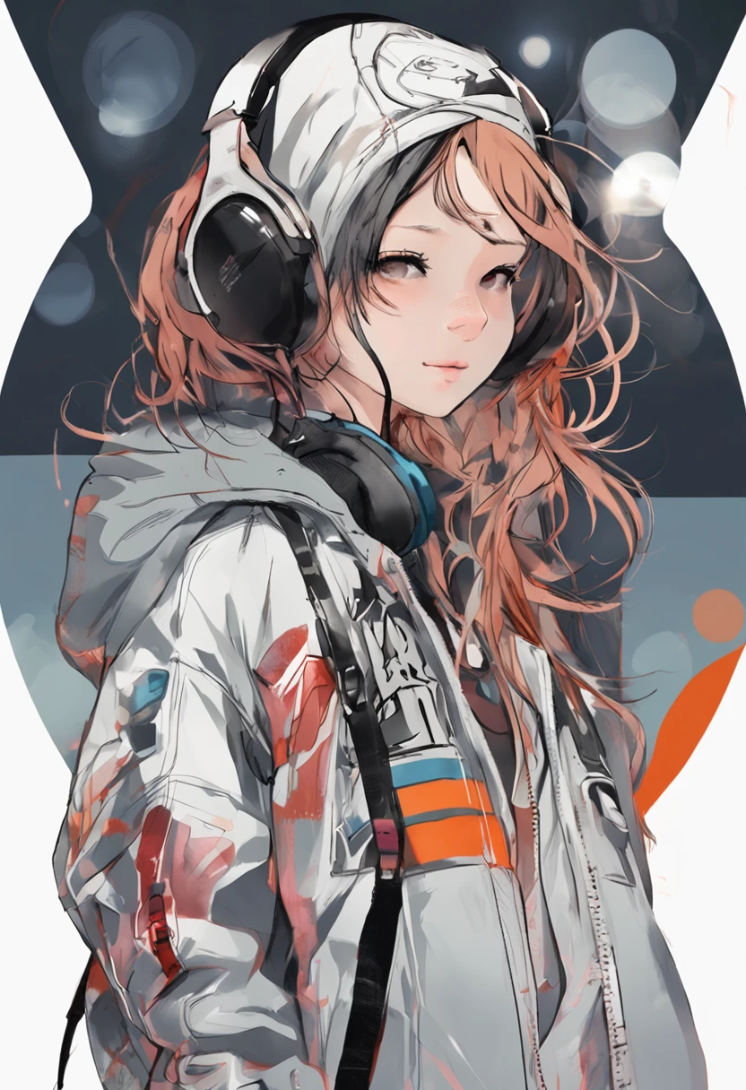 Perfect centering, A cute little mouse, Wear a student team jacket, Wearing sunglasses, Wearing headphones, cheerfulness, Standing position, Abstract beauty, Centered, Looking at the camera, Facing the camera, nearing perfection, Dynamic, Highly detailed, smooth, Sharp focus, 8K, high definition resolution, illustration, Art by Carne Griffiths and Wadim Kashin, White background