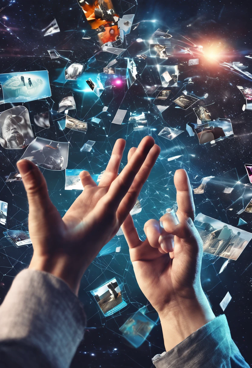 someone holding his hand out with a lot of different images coming out of it, photo - shot, snapshot, photo render, digitally enhanced, digital media, the image is futuristic, visuals, technological screens, amazingly composed image, information, high quality picture, technologies, high quality image”, technological, digital screens, a picture, take control of your data, virtual, enhanced