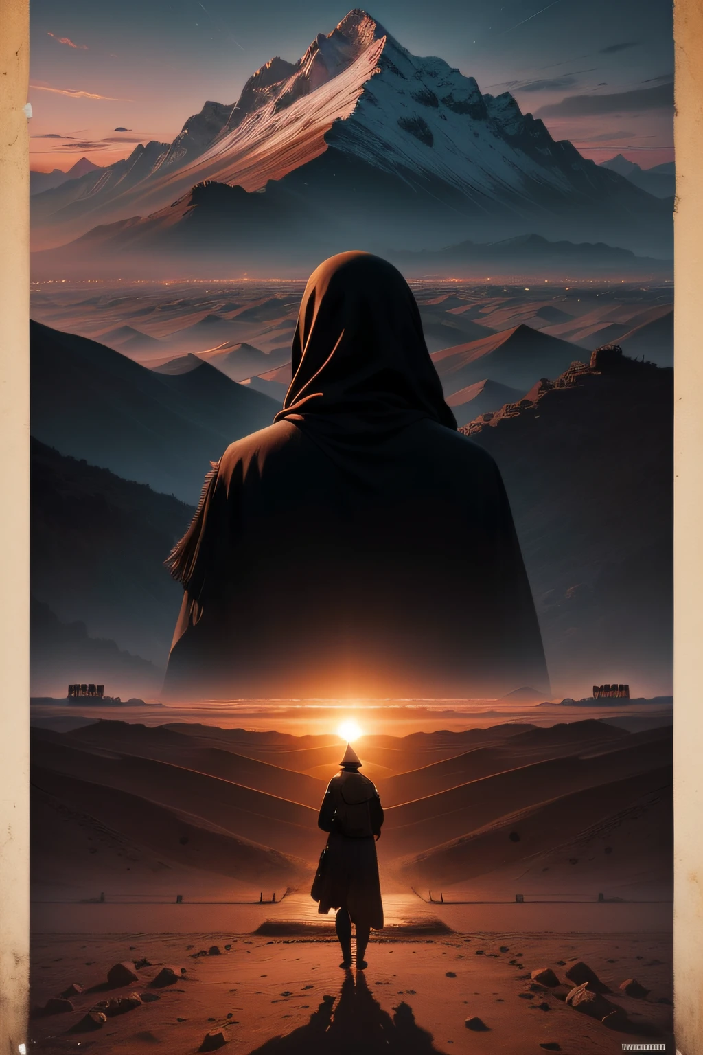 movie poster, the death, love, crime, morocco, village, bipolar, silhouette, montain