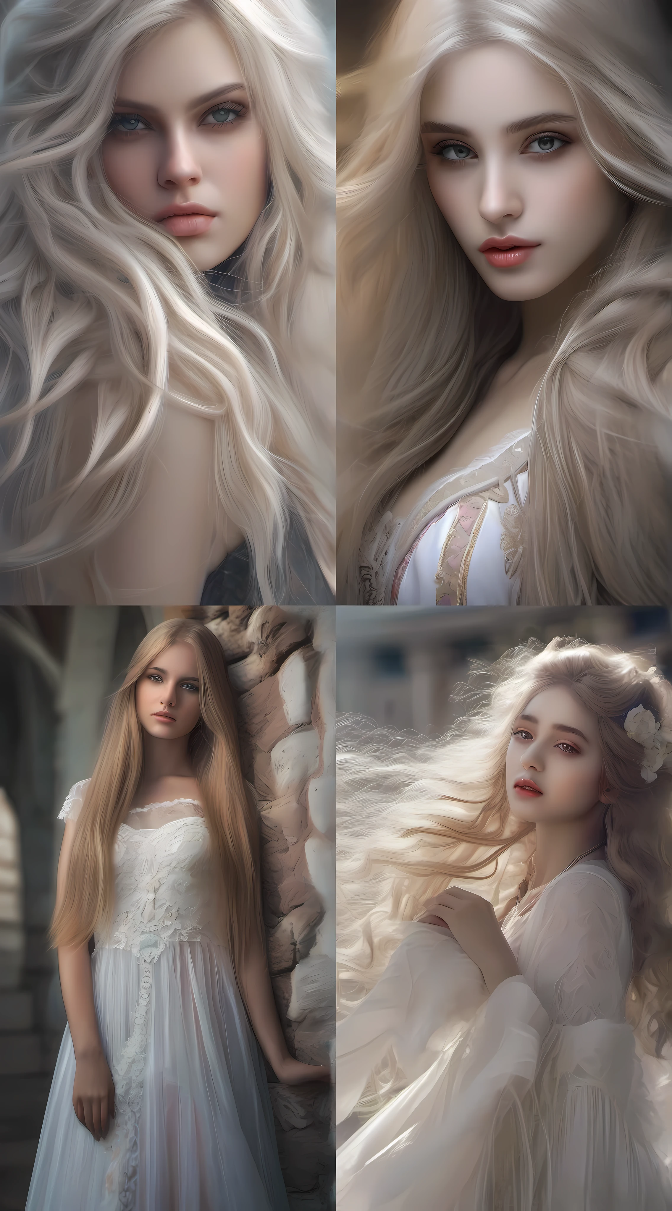 （Valencia：1 girl girl）， A masterpiece， best qualtiy， RAW photo， Lifelike， face， Incredibly Ridiculous res， beuaty girl，magic， long whitr hair， depth of fields， A high resolution， ultra - detailed， finedetail， The is very detailed， Extremely detailed eyes and face， Sharp S....