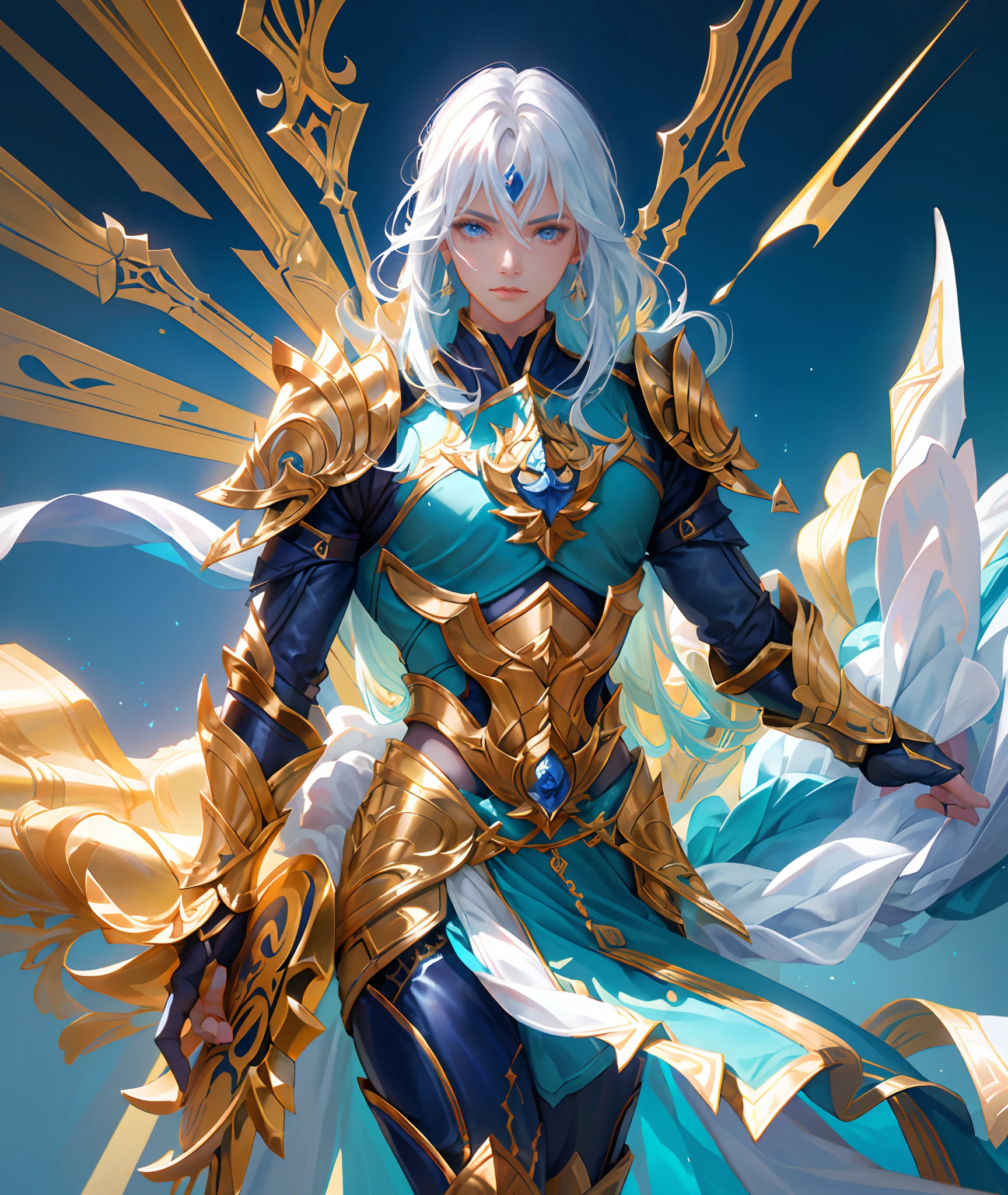 Ultra-high saturation，（tmasterpiece）， fully body photo，（best qualtiy）， （1girll）， starryskybackground，Wearing shiny gold armor， Sexy lingerie type armor，Expose your chest，Expose the waistline，Exposing thighs，cool-pose， Saint Seiya Armor， messy  hair，high detal, Anime style, Cinematic lighting, Sparkle, god light, Ray traching, filmgrain, hyper HD, textureskin, super detailing, Anatomical correct, A high resolution，Ultra-high saturation，hight contrast，High-gloss armor，Smooth skin，Serious expressions,Dark room,