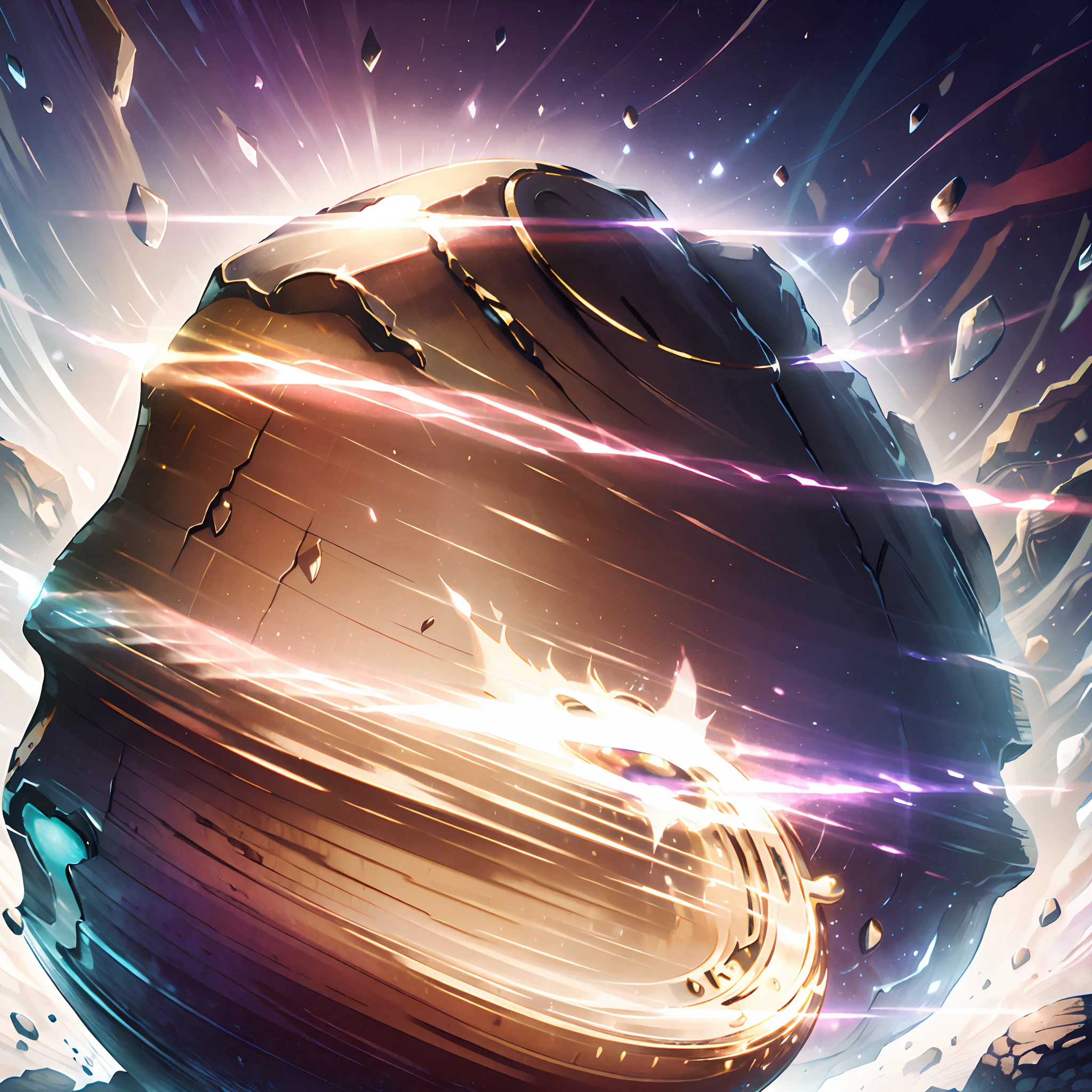 A close up shot of a shiny pebble in fantasy land,