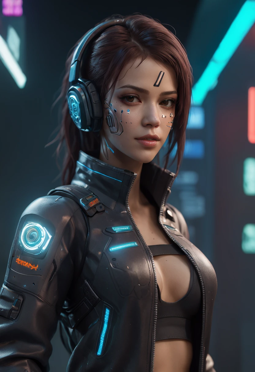 ((melhor qualidade)), ((obra-prima)), (detalhado: 1.4), ..3d, Bruna Marquezine como uma imagem de uma linda mulher cyberpunk, ((corpo inteiro)), HDR (high dynamic range), ray tracing, NVIDIA RTX, Super-Resolution, Unreal 5,Subsurface dispersão, Textura PBR, Post-processing, anisotropic filtering, profundidade de campo, Maximum clarity and sharpness, texturas multicamadas, Albedo e mapas Speculares, surface shading, Accurate simulation of light-material interaction, perfectly proportions, octan render, Two-tone lighting, Abertura ampla, ISO baixo, White balance, 8K BRUTO,  ::style futurista cyberpunk, Estilo realista, ::n_style pintura digital, deformed parts, rosto deformado, ((rosto feio)), ((deformed hands)),