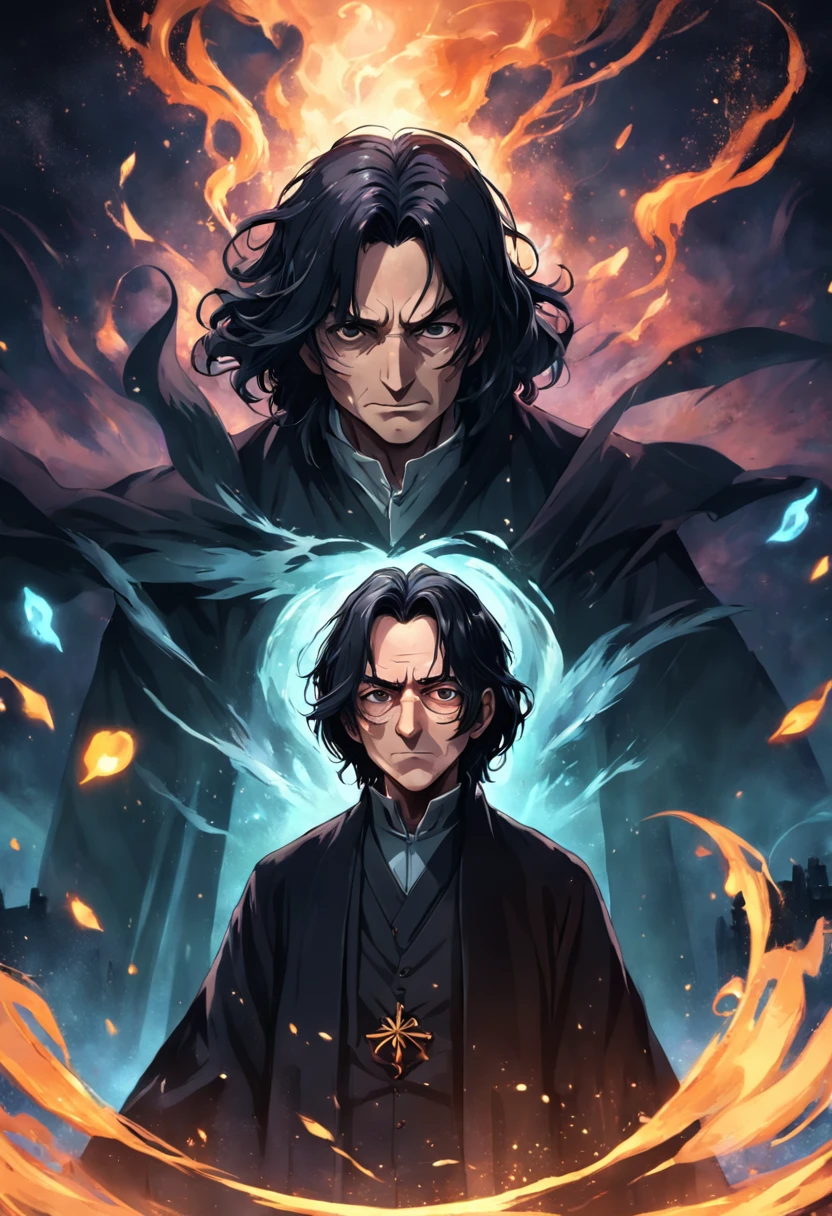 everus snape, old man, black hair, potion