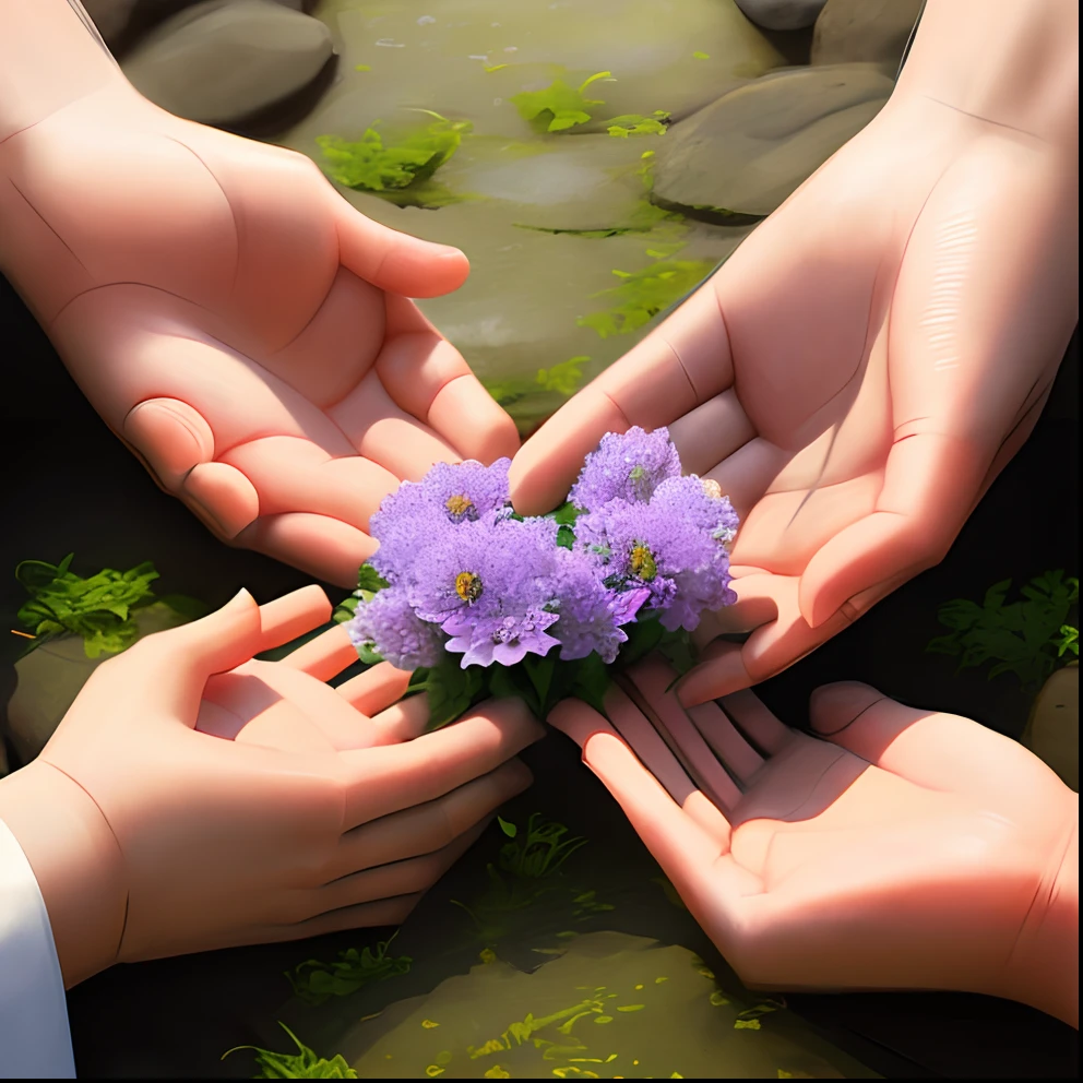 Hands flowers