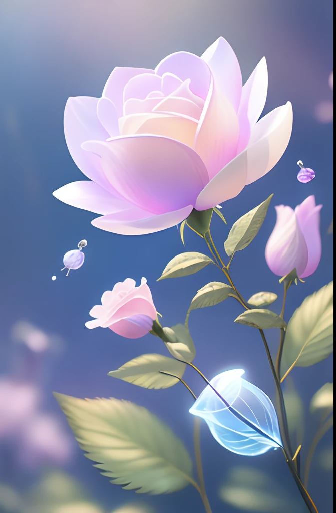 1 moon,Beautiful transparent flower fairy, Transparent colorful wings, The wand flutters in the wind、The wand flashed with starlight,Golden wand,Beautiful blue sky and white clouds、transparent feathers、kindly smile、Beautiful garden background、Gentle and transparent,anatomy correct, Delicate pattern,Pink rose space, Soft lighting, ( Bokeh),Masterpiece, Super detailed, Epic composition, Highest quality, 8K,Epic romantic fantasy digital art,Epic fairy tale fantasy digital art,Mythological fantasy,UHD resolution,Detailed detail drawing,realisticlying,Very realistic,cinmatic lighting,an award winning photograph,rich colours,hyper realistic lifelike texture,dramatic lighting