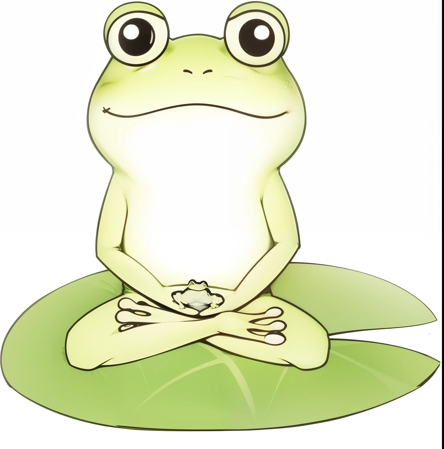 Frog eating rice