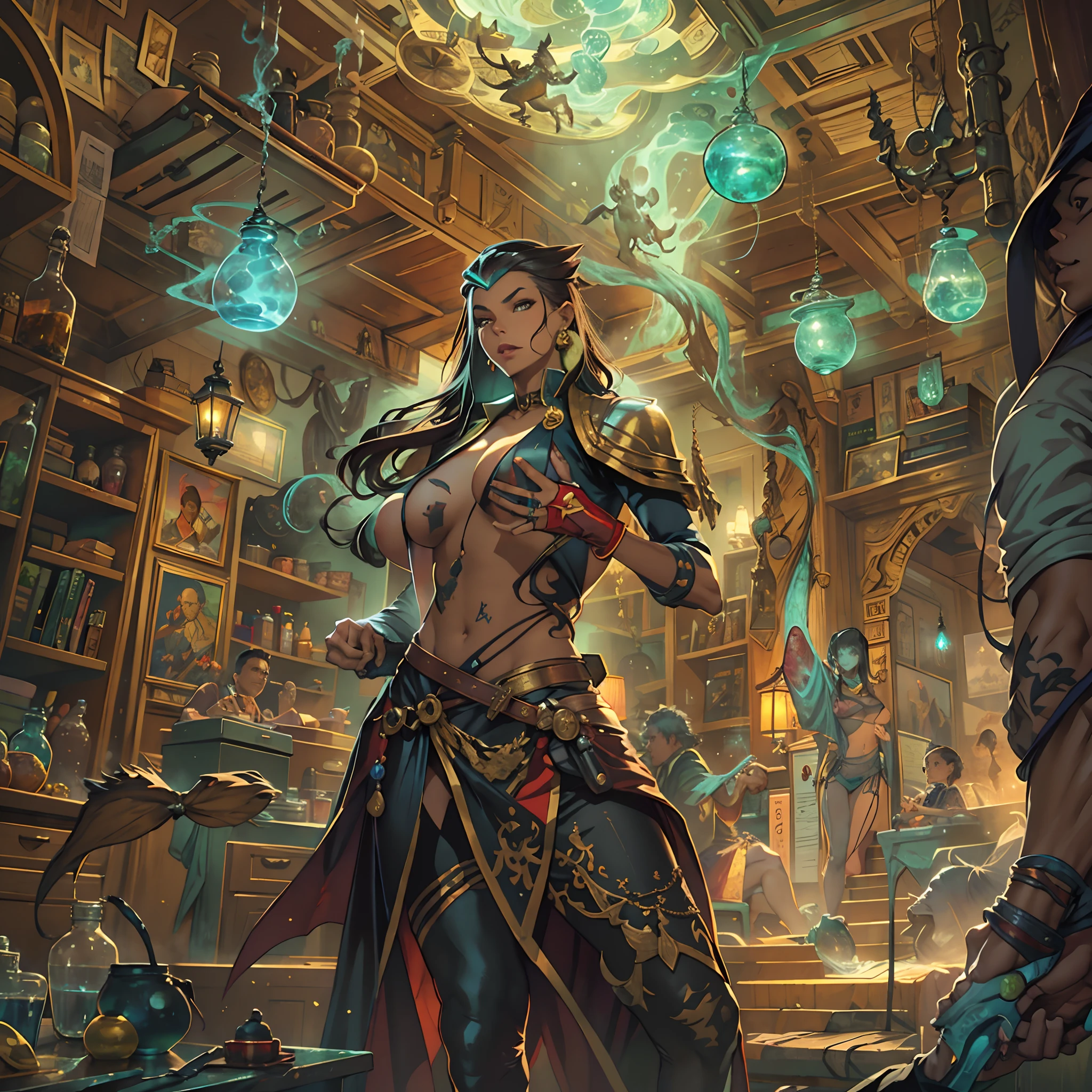 Revised Req, becasue I always commit to the bit:
Prompt:single perfect grand unified (sexy magic card), with art by Terese Nielsen and  Kaja|Phil Foglio and Scott Chou, Karla Ortiz and (Todd Lockwood) and [(Jason Chan)|(Daarken)|(Chris Rahn)|(Jesper Ejsing)|(Jack Wang)|(Matt Cavotta)|(Stephen Tappin)] and [(Scott M. Fisher)|(Matthew D Wilson)|(Kev Walker)|(Susan Van Camp)|(Wayne Reynolds)|(Ron Spence)|(Ron Spears)|(Jim Murray)|(Christopher Moeller)|(Ray Lago)|(Michael Sutfin)], science|fantasy fiction setting