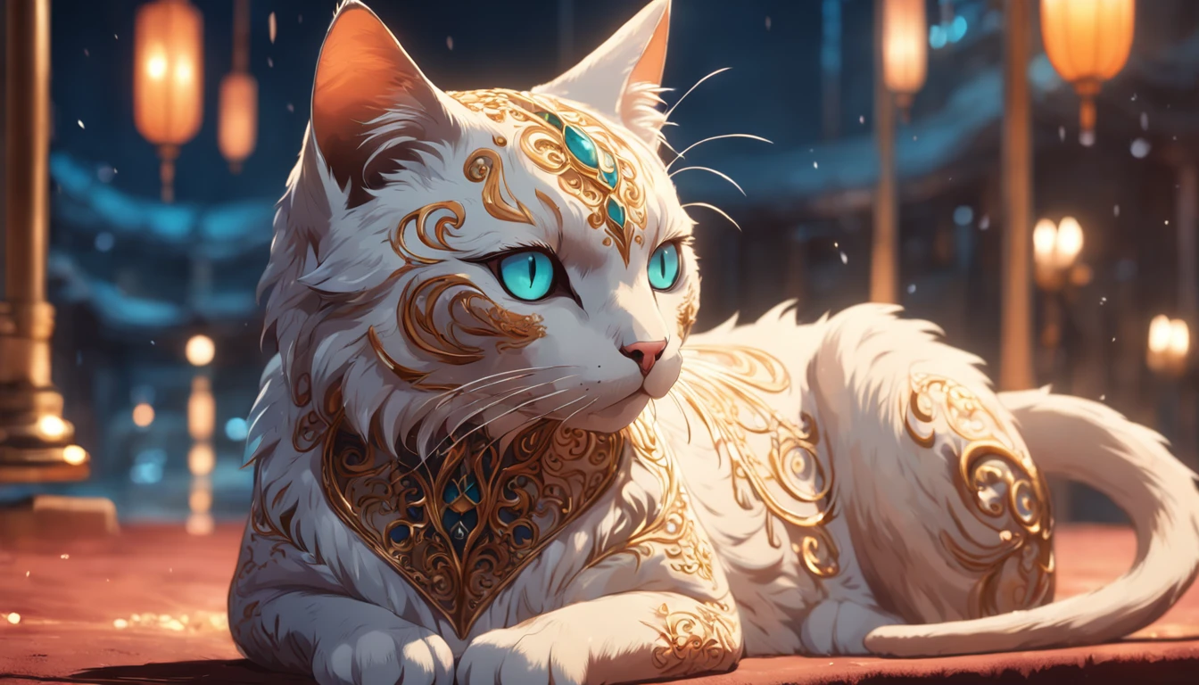 Filigree cat concept art, Impressive depth of field, fantasy, Sharp focus, studio photo, Intricate details, Highly detailed,8K