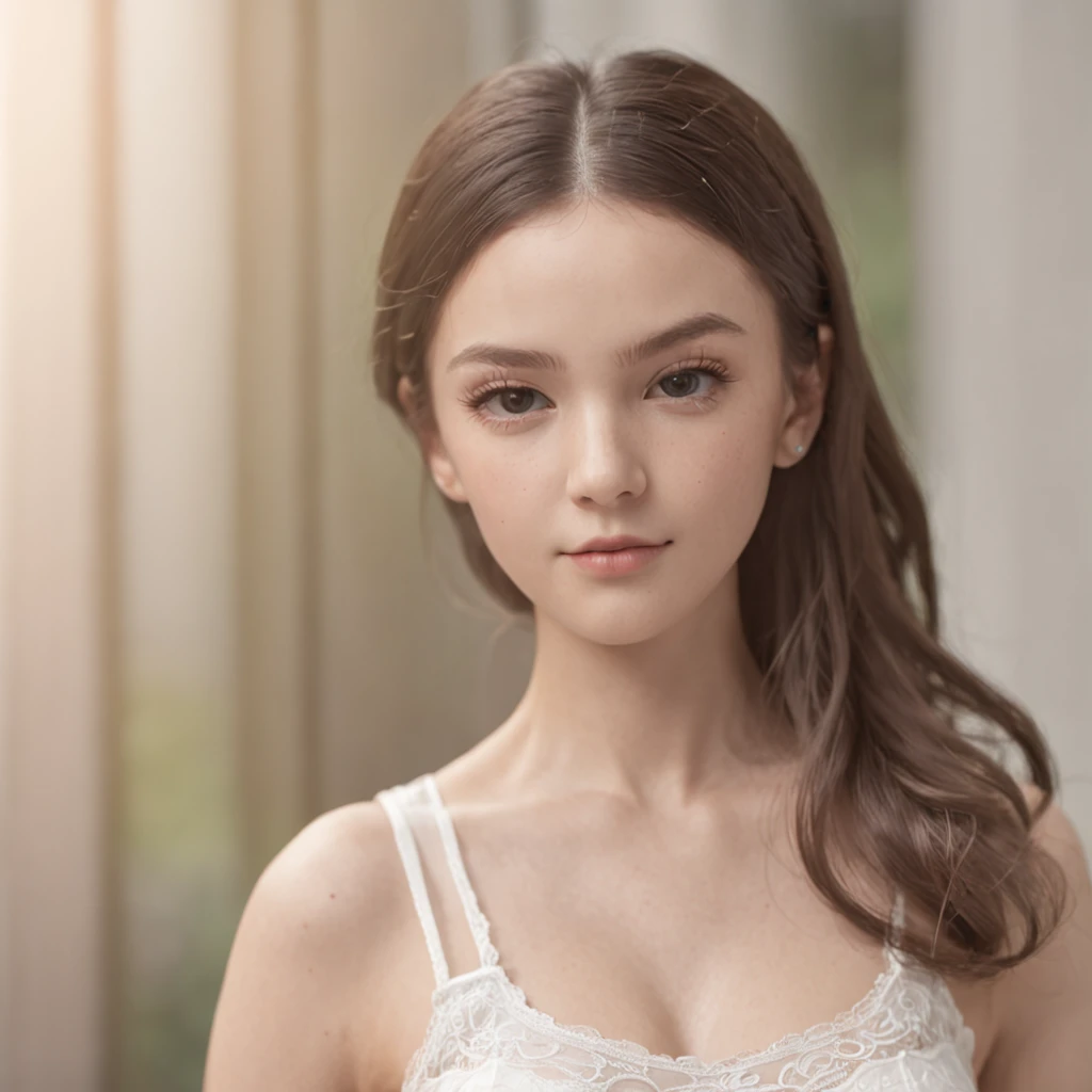 (professional 3d render:1.3) af (Realistic:1.3)  girls，Wear white underwear