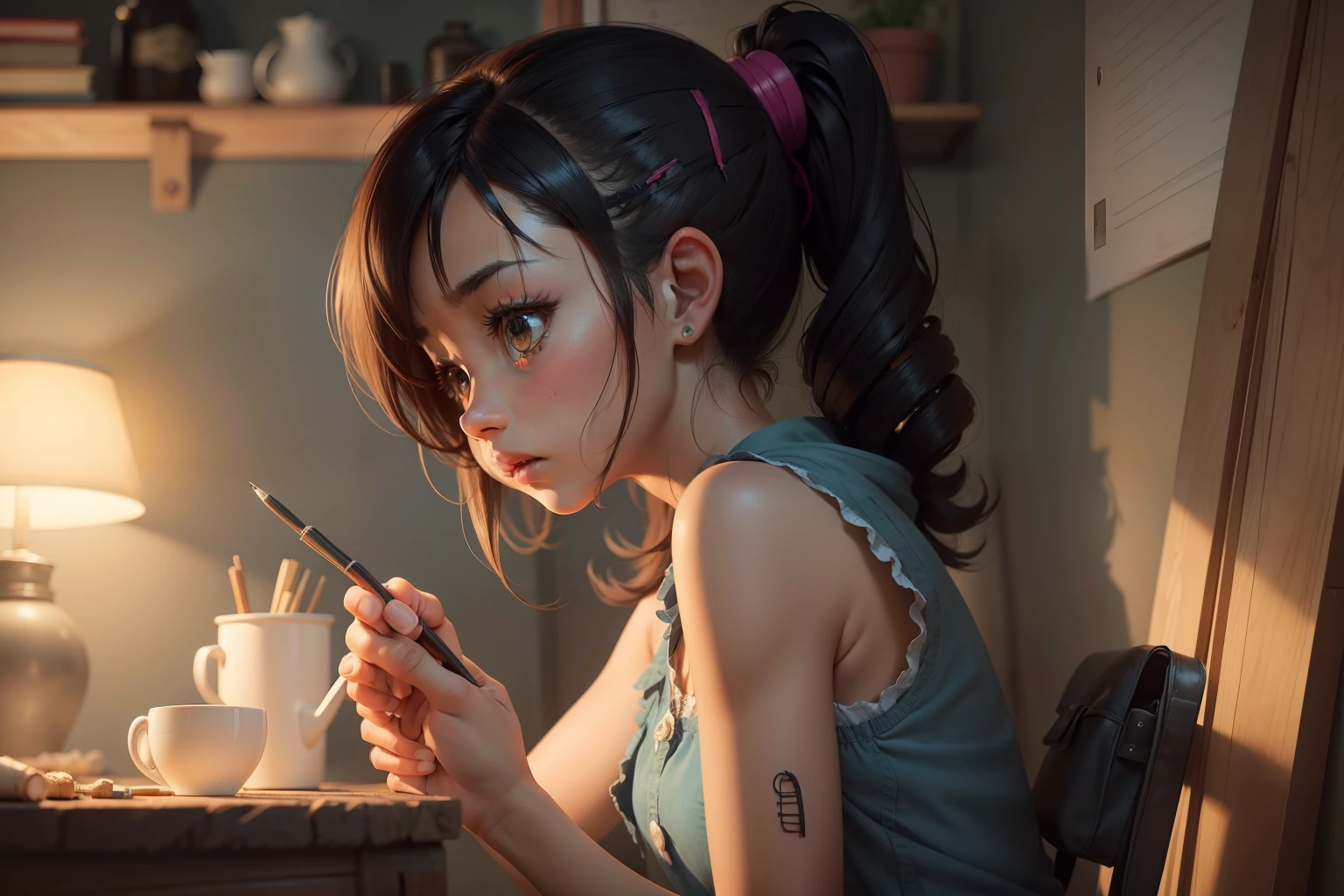 Maya realized her mistake and resolved to mend things, cartoon style,,