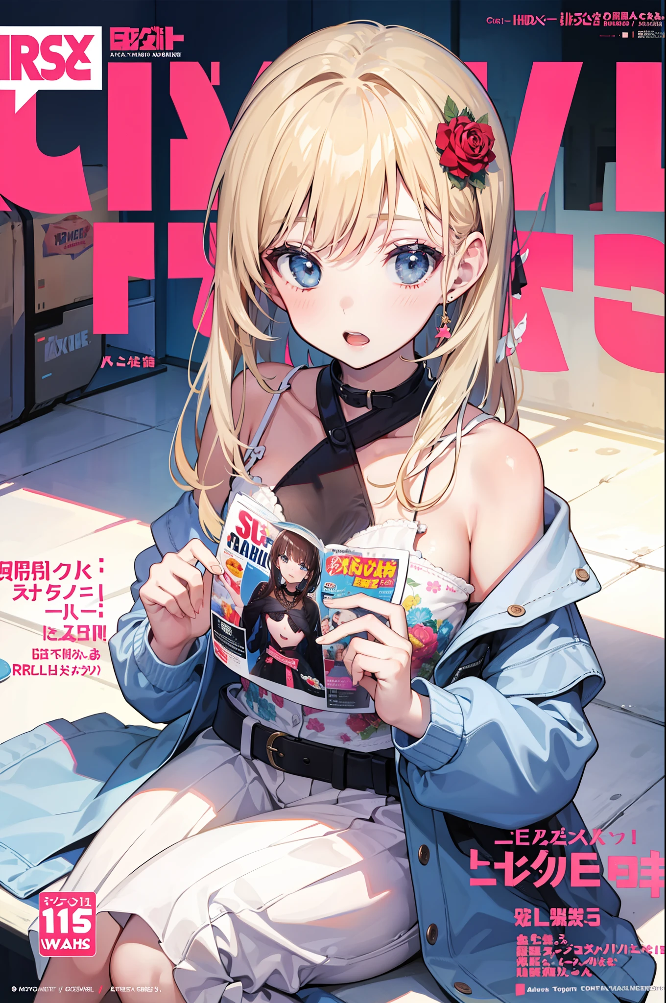 "1girl, magazine cover style"