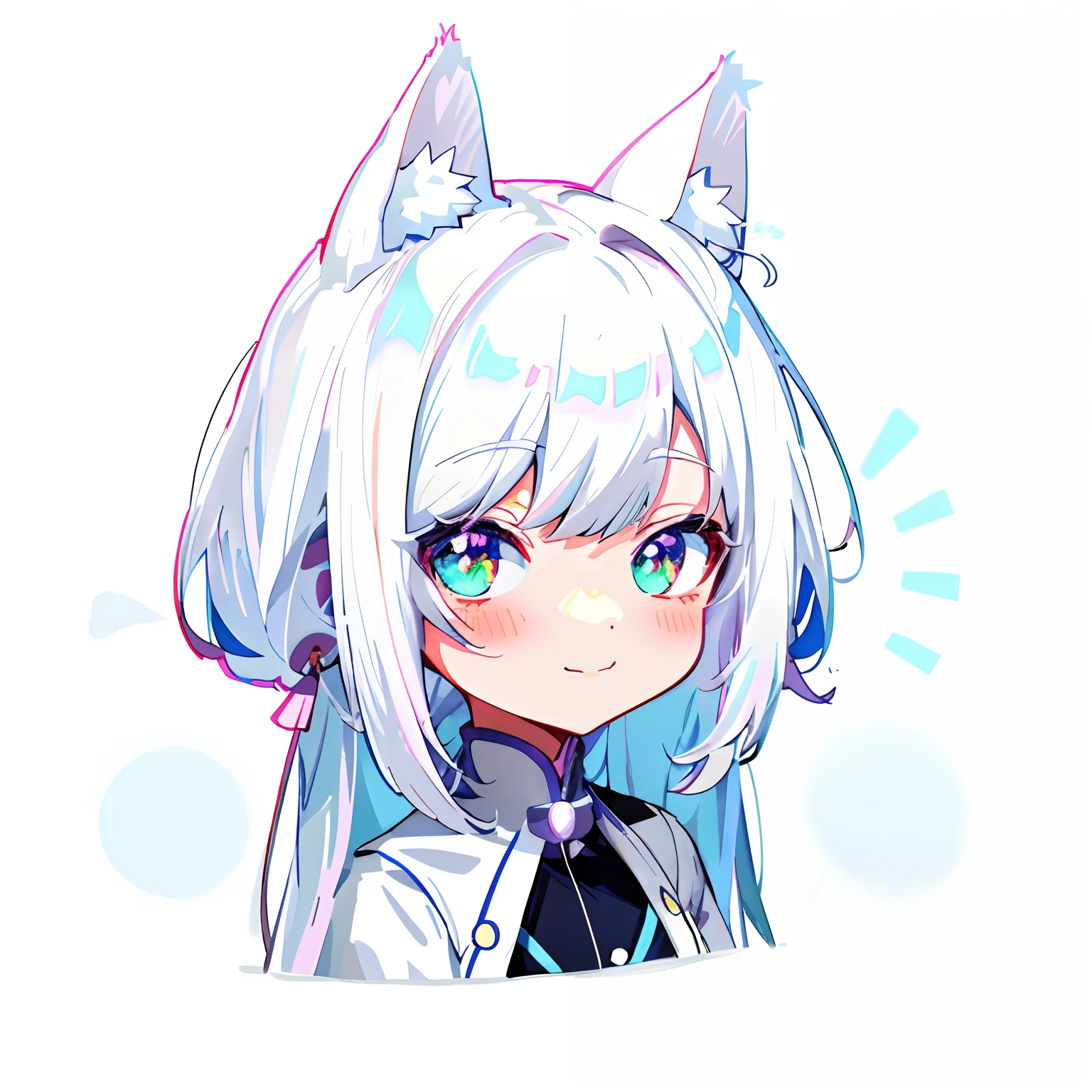 Anime girl with white hair and white collar cat ears, Anime girl with cat ears, anime moe art style, cute anime catgirl, girl with cat ears, beautiful anime catgirl, anime catgirl, anime cat, Very Beautiful Anime Cat Girl, digital anime illustration, guweiz, Stylized anime, kimono clothes