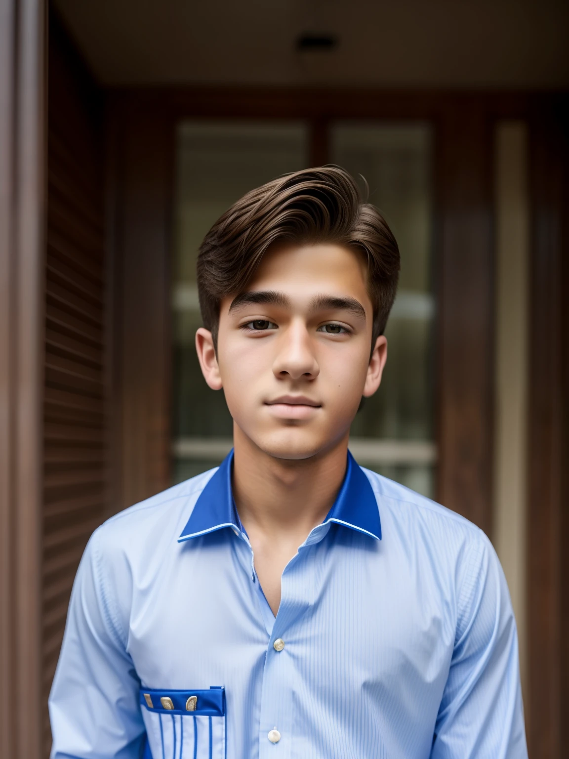 Handsome age boy, full realistic, school dress, nice hair