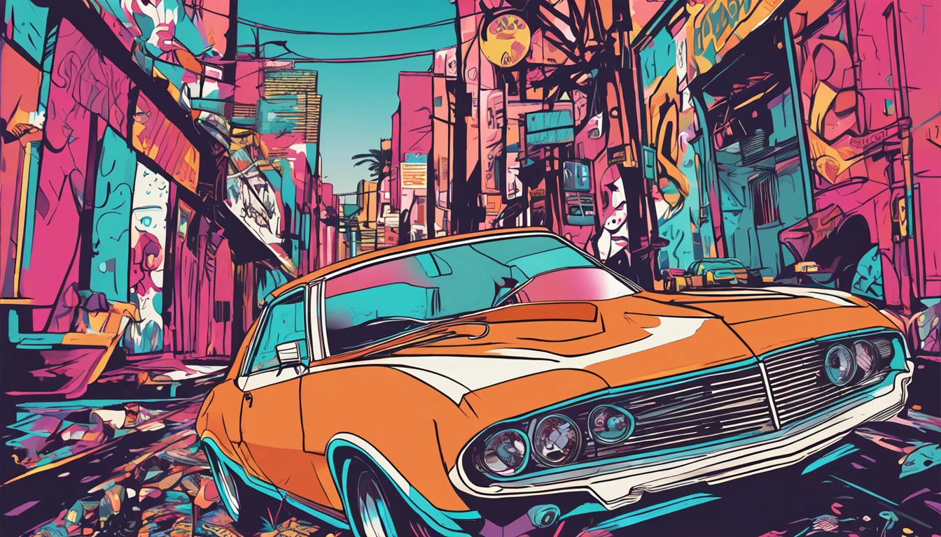 ready-to-print vector t-shirt art graffiti illustration, a poster of singer lana del rey, full body inspired by 90s aesthetic that includes anime, arcade, nostalgic and colorful colors