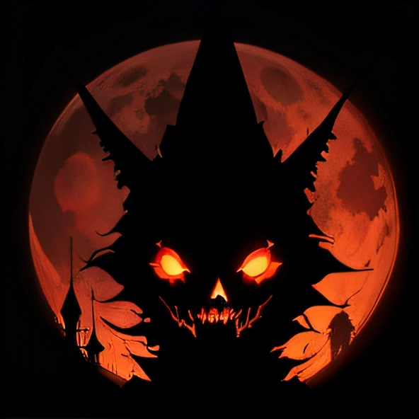 Design a Halloween pumpkin logo with a transparent background that embodies an aura of terror. Craft a pumpkin head with twisted features, positioned under a blood-red moon, reminiscent of the scarecrow scene. Infuse the design with an unsettling and eerie ambiance.
Art Style: Dark Illustration
Inspired by: Zdzislaw Beksiński
Details: The pumpkin's carved grin appears contorted and sinister, merging human and unnatural aspects to create an atmosphere of dread.
Color Temperature: Cool tones with a red tint, intensifying the sense of malevolence.
Facial Expressions: The pumpkin's expression oozes malevolence, creating an unsettling feeling in those who gaze upon it.
Lighting and Atmosphere: The red moon's eerie glow casts dramatic shadows, enhancing the ominous vibe. The logo should evoke a sense of discomfort and foreboding.
Negative Prompts: Ensure the design avoids any aspects listed, such as "distorted," "badly drawn," or "off-center.