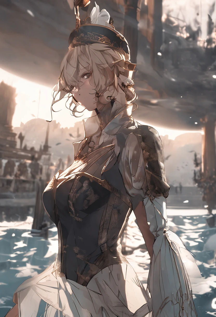 masutepiece, Best Quality, Illustration, Ultra-detailed, finely detail, hight resolution, 8K Wallpaper, Perfect dynamic composition, Beautiful detailed eyes, doress,Medium Hair, mid-chest, Natural Color Lip, Random and sexy poses,Smile,Tower Mansion
