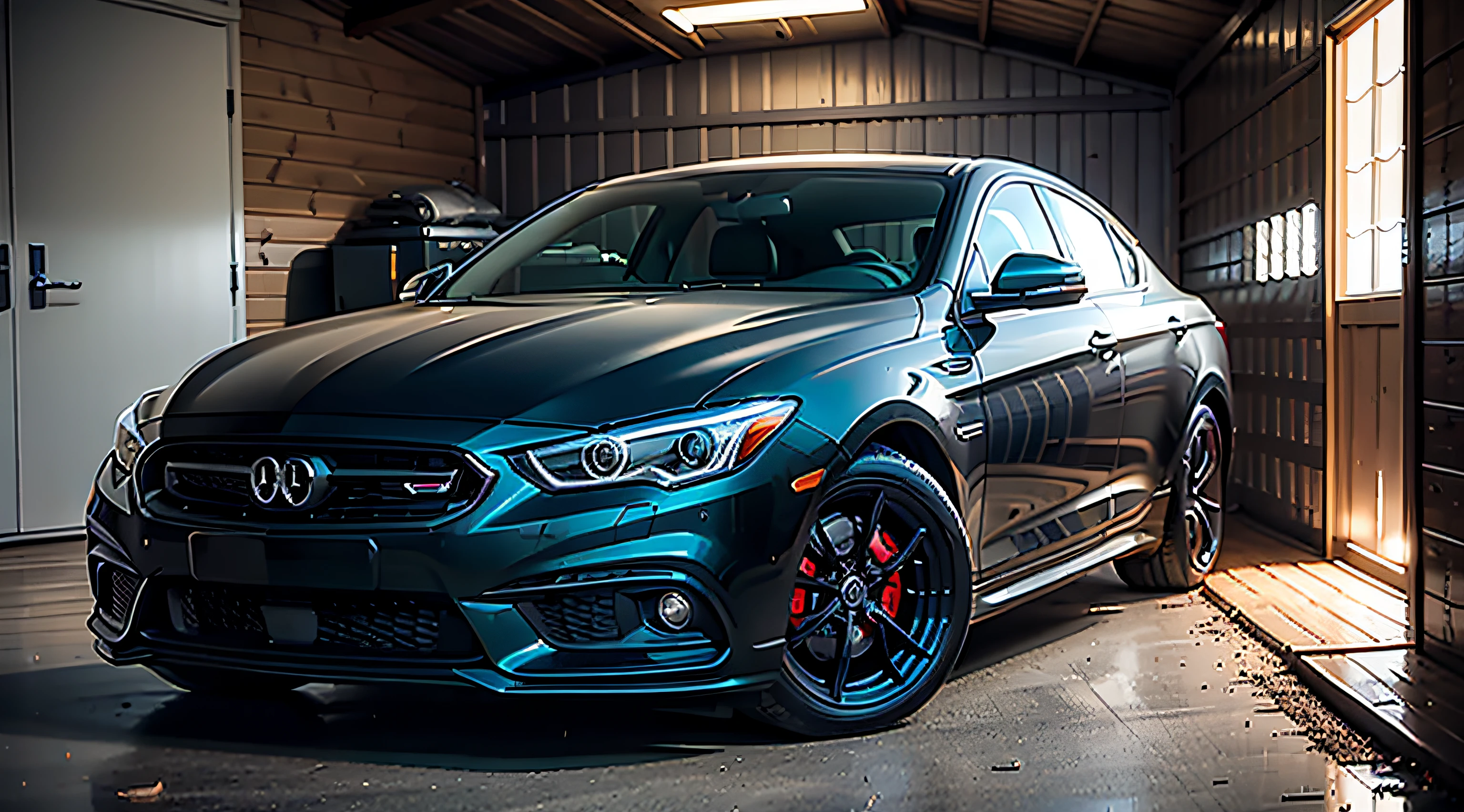 NICE CAR, PHOTO IN SHED, LOW LIGHTNING, CINEMATOGRAPHY ART