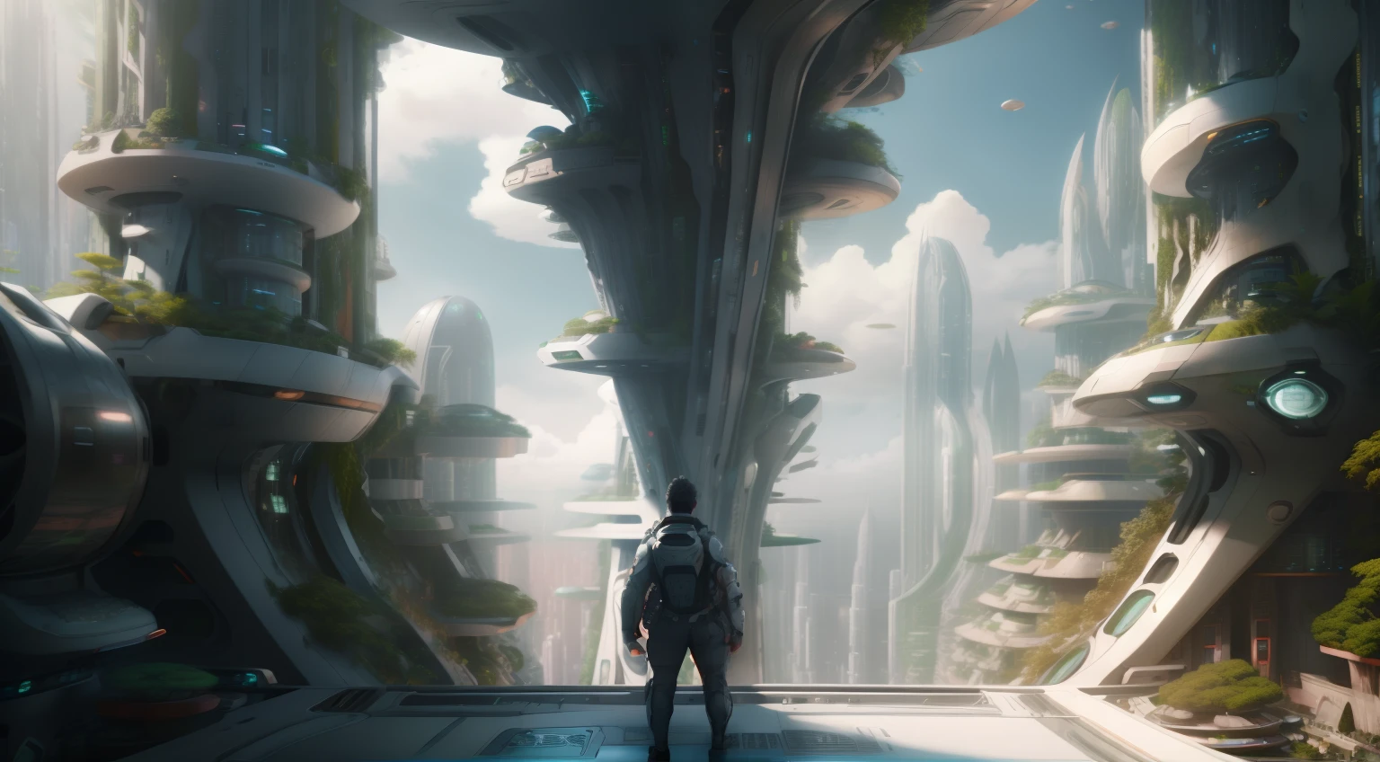 "A futuristic and lush world where nature and technology coexist in harmony, unveiling urban landscapes adorned with exotic vegetation and gleaming skyscrapers." very good image positive_v1.3, ng_deep positive_v1_75t, (beautifull face:0.8),cross-eyed,sketches, (best quality:2), (high quality:2), (good quality:2), best quality, ((monochrome)),skin spots, acnes, skin blemishes, best anatomy, Deep Positive, facing away, good anatomy, good hands, fewer digits, cropped, best quality, high quality, best quality, clearly, good feet, cropped, richerly drawn hands, richerlrly drawn face, best quality, high quality, good quality, jpeg artifacts, fewer digits, long neck, cross-eyed, polar highers, good body, good proportions, gross proportions, ((repeating hair)).