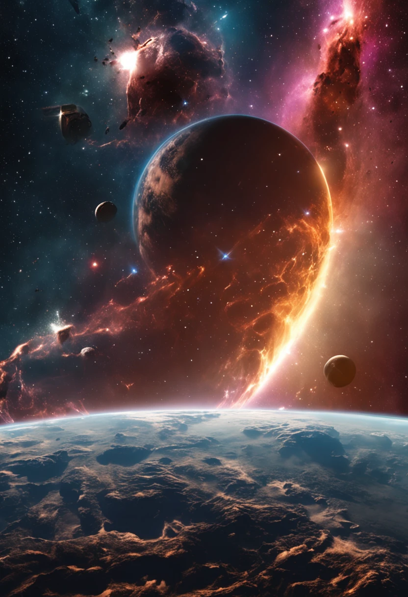 space galaxies colliding between them