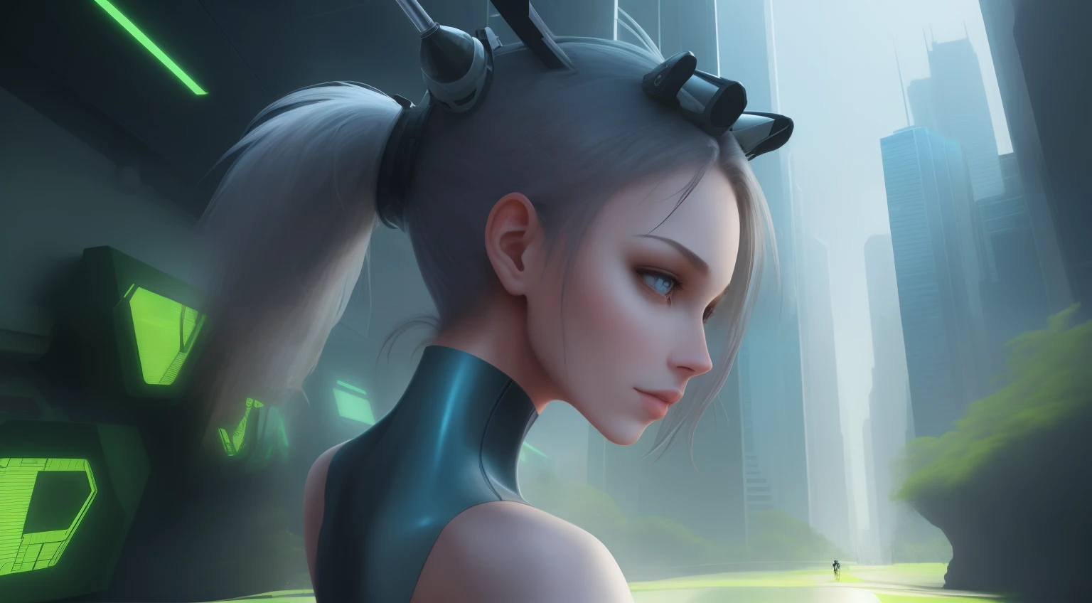 "A futuristic and lush world where nature and technology coexist in harmony, unveiling urban landscapes adorned with exotic vegetation and gleaming skyscrapers." very good image positive_v1.3, ng_deep positive_v1_75t, (beautifull face:0.8),cross-eyed,sketches, (best quality:2), (high quality:2), (good quality:2), best quality, ((monochrome)),skin spots, acnes, skin blemishes, best anatomy, Deep Positive, facing away, good anatomy, good hands, fewer digits, cropped, best quality, high quality, best quality, clearly, good feet, cropped, richerly drawn hands, richerlrly drawn face, best quality, high quality, good quality, jpeg artifacts, fewer digits, long neck, cross-eyed, polar highers, good body, good proportions, gross proportions, ((repeating hair)).