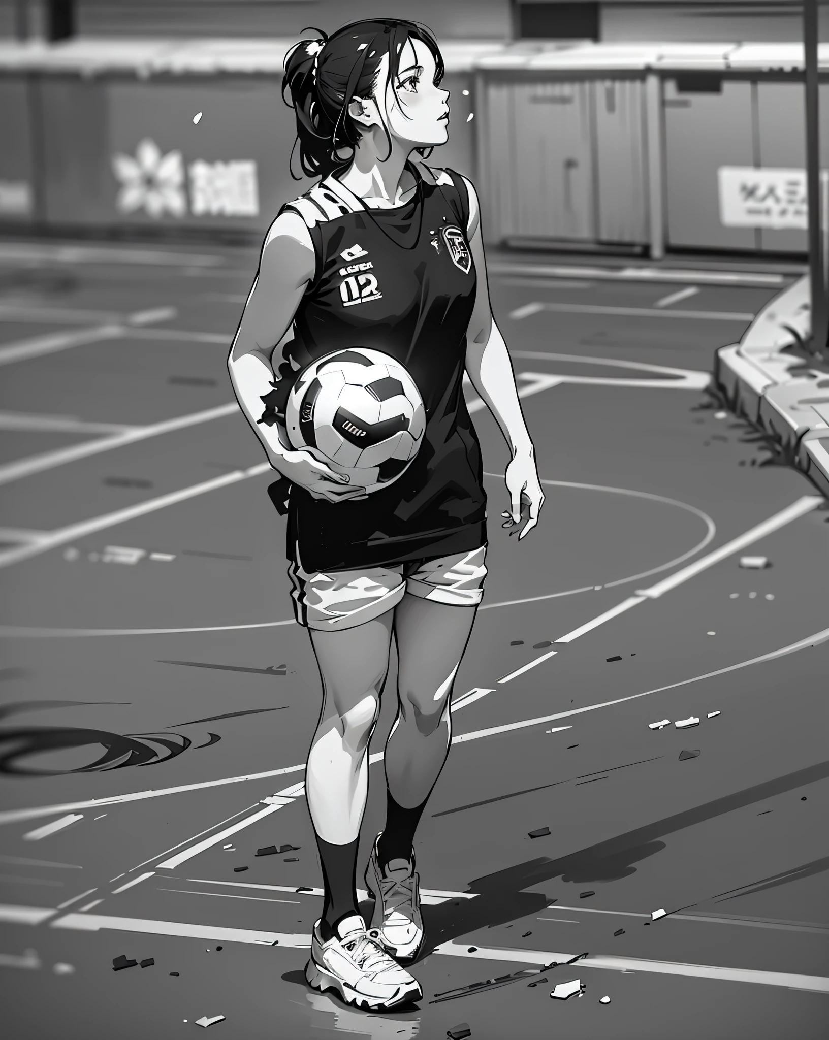 very beautiful woman soccer player, digital illustration, comic style, stunning background, perfect anatomy, centered, approaching perfection, dynamic, highly detailed, art station, concept art, smooth, sharp focus, illustration, art by Carne Griffiths and Wadim Kashin, unreal engine, greg rutkowski, loish, rhads, beeple, makoto shinkai and lois van baarle, ilya kuvshinov, rossdraws, tom bagshaw, alphonse mucha, global illumination, detailed and intricate environment, acrylic painting, trending on pixiv fanbox, palette knife and brush strokes, style of makoto shinkai jamie wyeth james gilleard edward hopper greg rutkowski studio ghibli genshin impact, acrylic painting, trending on pixiv fanbox, palette knife and brush strokes, style of makoto shinkai jamie wyeth james gilleard edward hopper greg rutkowski studio ghibli genshin impact