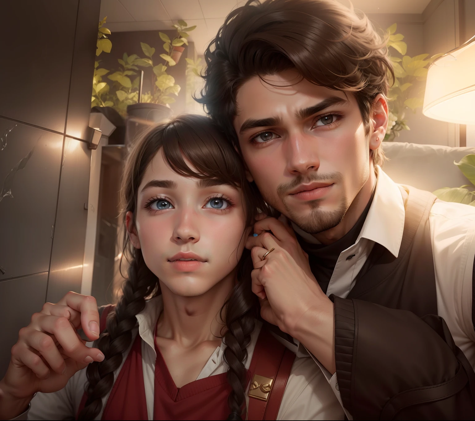 a very realistic avatar of two boys with high definition quality eeverybody looking realistic and natural., create an avatar in which everything similar with attached photo nothing changed looking masterpiece, and face must be clear and brighen and background. 4k ulra Hd