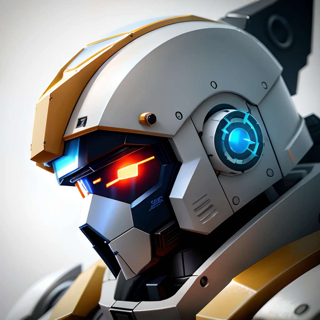 Mechanical Gundam Details Mech inspiration，ArtStation masterpiece，Highly detailed digital art in 4K，gundam style，Robot mech，Cool mech style，Mecha portrait，ArtStation HD trends，Render with redshift，glowing light eyes，Particle，Realistis，HDR（HighDynamicRange）、Ray traching、NVIDIA RTX、Hyper-Resolution、illusory 5、sub surface scattering、PBR Texture、post-proces、Anisotropy Filtering、depth of fields、maximum definition and sharpness，Many-Layer Textures、Albedo and Specular maps、Surface shading、Accurately simulate light-material interactions、perfectly proportions、Octane Render、twotonelighting、largeaperture、Low ISO、White balance、the rule of thirds、8K RAW、High efficiency sub-pixels，sub-pixel convolution