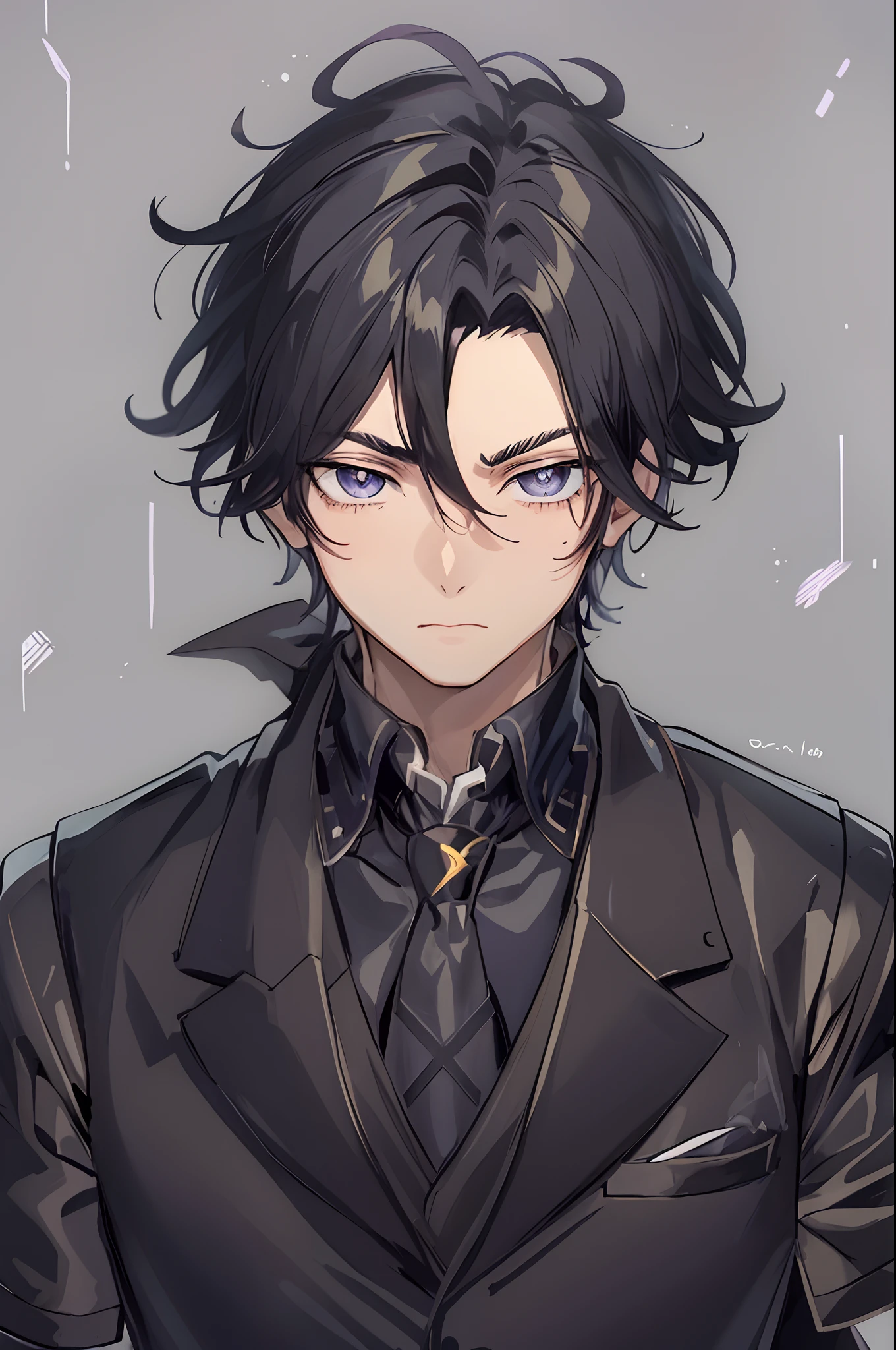 personagem de anime com cabelo preto e olhos azuis em um terno, cara de anime alto com olhos azuis, cara bonito na arte demon slayer, homem bonito anime, Retrato anime de um homem bonito, inspirado em Okumura Masanobu, anime moe artstyle, estilo anime masculino, personagem de anime masculino, Kawacy, retrato impressionante do rosto do anime, jovem homem de anime