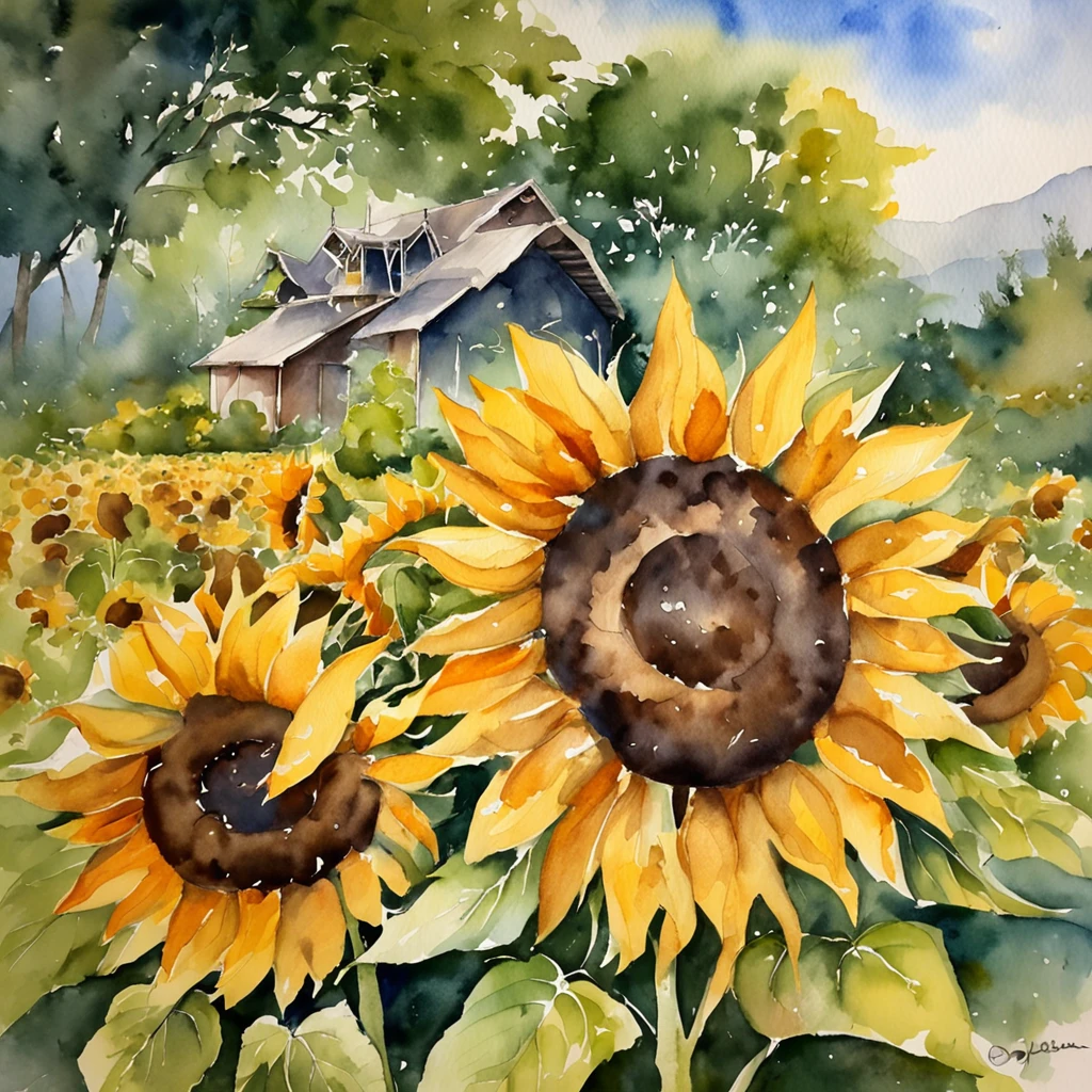 sunflowers fields、Behind the beautiful angel、rays of sunshine