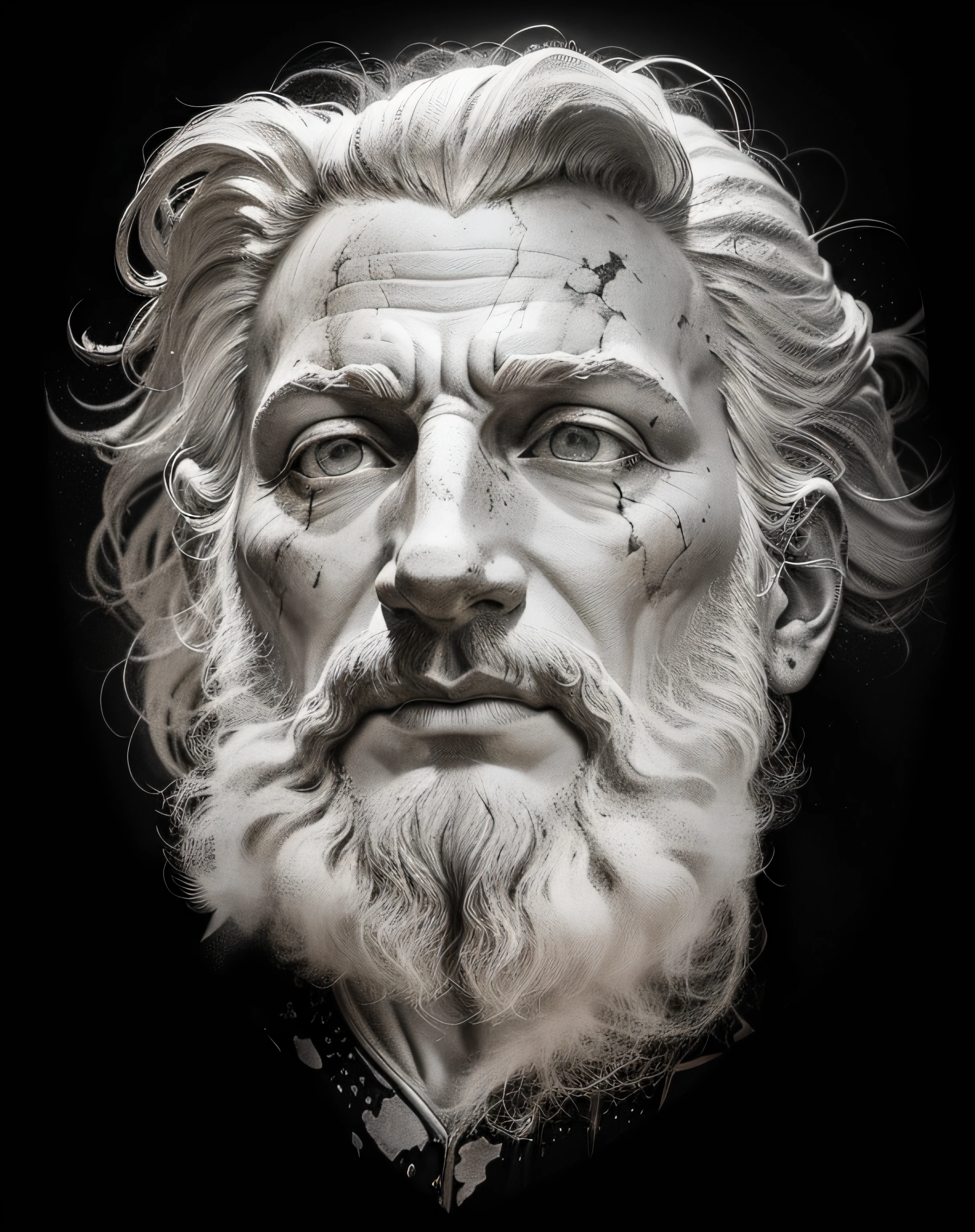 Grayish marble statue, corpo escultural, Zeus Romano (obra-prima) (8k high resolution) (melhor qualidade) (Ultra Definition) (Ultra realista)(Foto RAW) (Foto realista) (bright illumination)