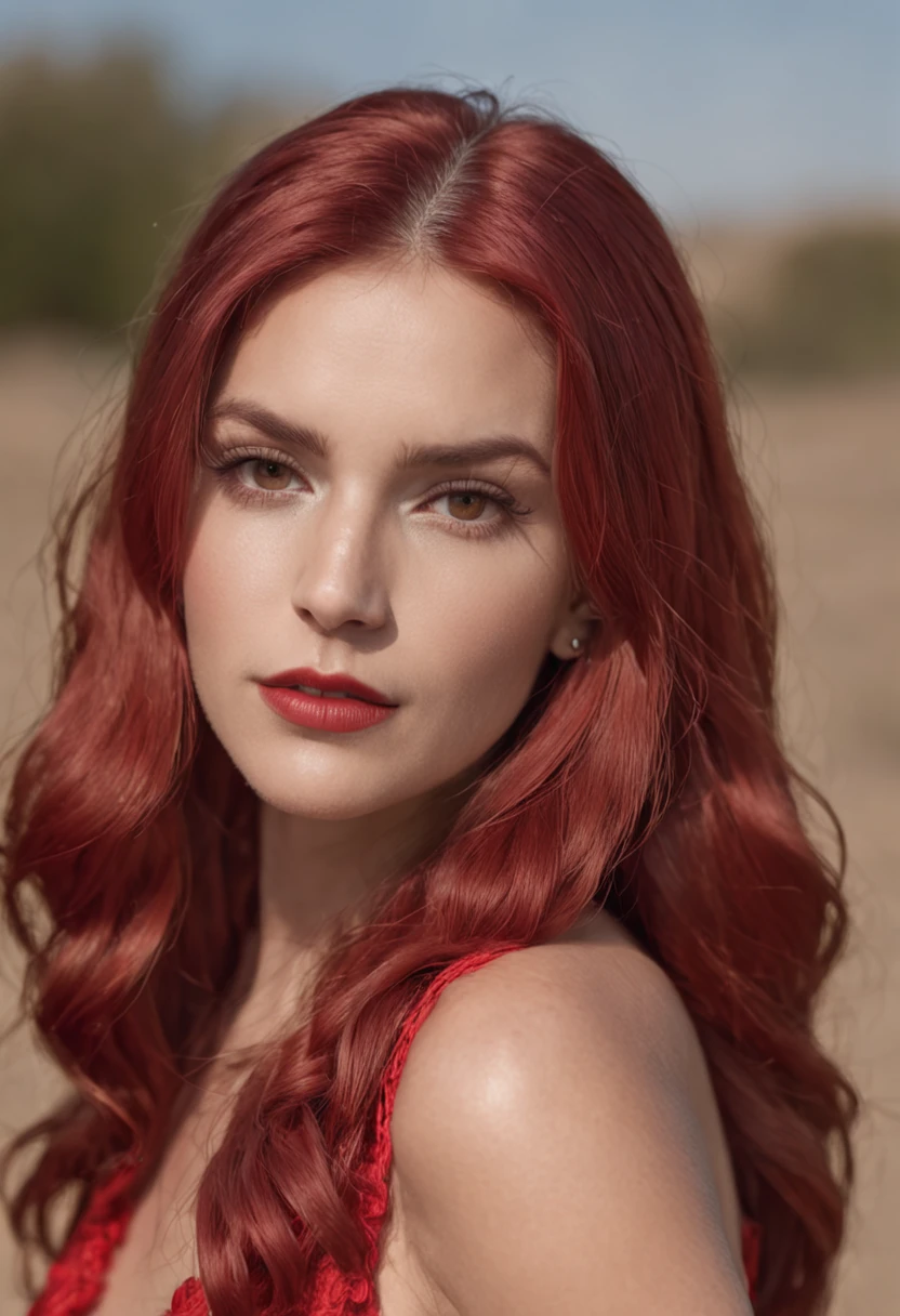 mujer de pelo rojo desnuda