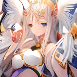 a close up of a cartoon picture of a woman with angel wings, anime goddess, white haired deity, knights of zodiac girl, angel knight girl, the goddess artemis smirking, portrait knights of zodiac girl, as a mystical valkyrie, of an beautiful angel girl, hera, ((a beautiful fantasy empress)), hestia, ayaka genshin impact