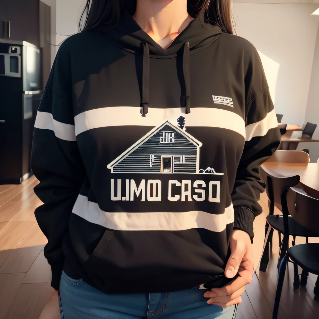 moletom com slogan de uma casa com uma coroa no topo