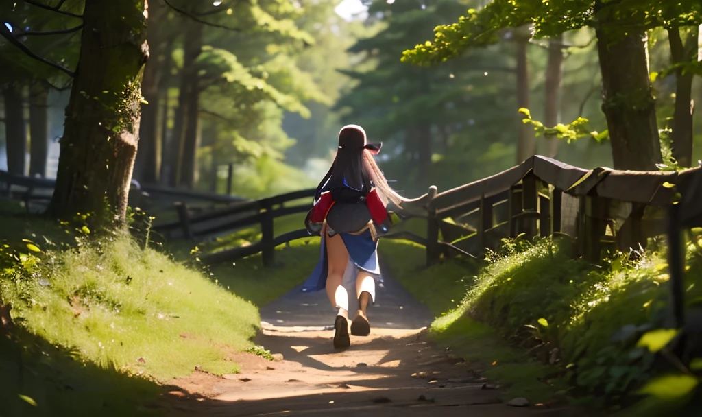 top-quality,​masterpiece,超A high resolution,(photographrealistic:1.4), 1girl in,horseshoe-shaped hairband,  Old castle , myth , the woods ,