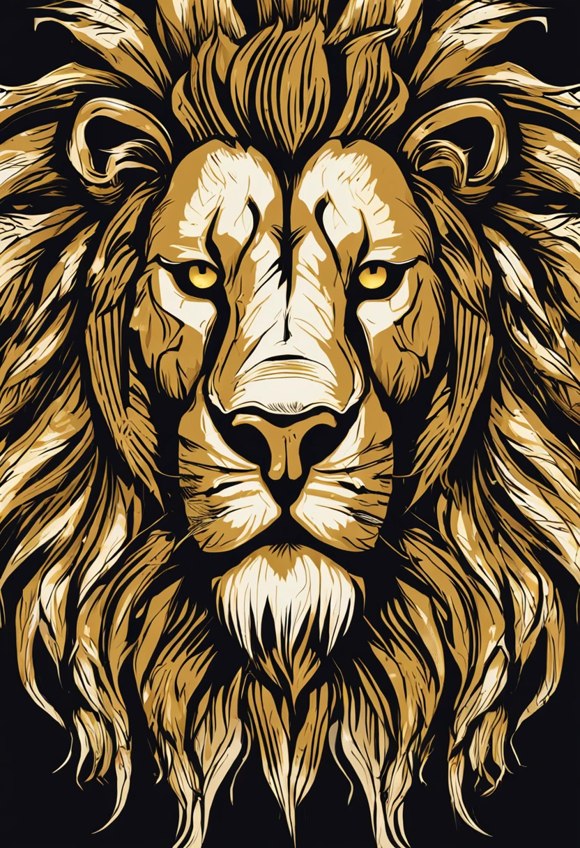 A closeup of a lion's head in gold color on a black background, lion icon, half lion, lion head, third lion head, no fundo cinzento, , em um fundo cinza, Lion, anonymous lion face, Criado no Adobe Illustrator, icon, with the mane of a lion, single logo, Rei, lions, me, fundo do telefone