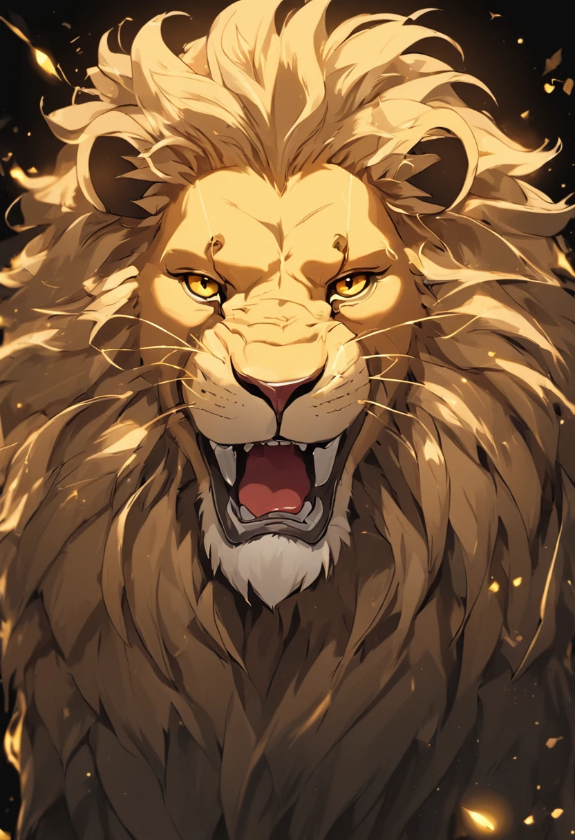 A closeup of a lion's head in gold color on a black background, lion icon, half lion, lion head, third lion head, no fundo cinzento, , em um fundo cinza, Lion, anonymous lion face, Criado no Adobe Illustrator, icon, with the mane of a lion, single logo, Rei, lions, me, fundo do telefone