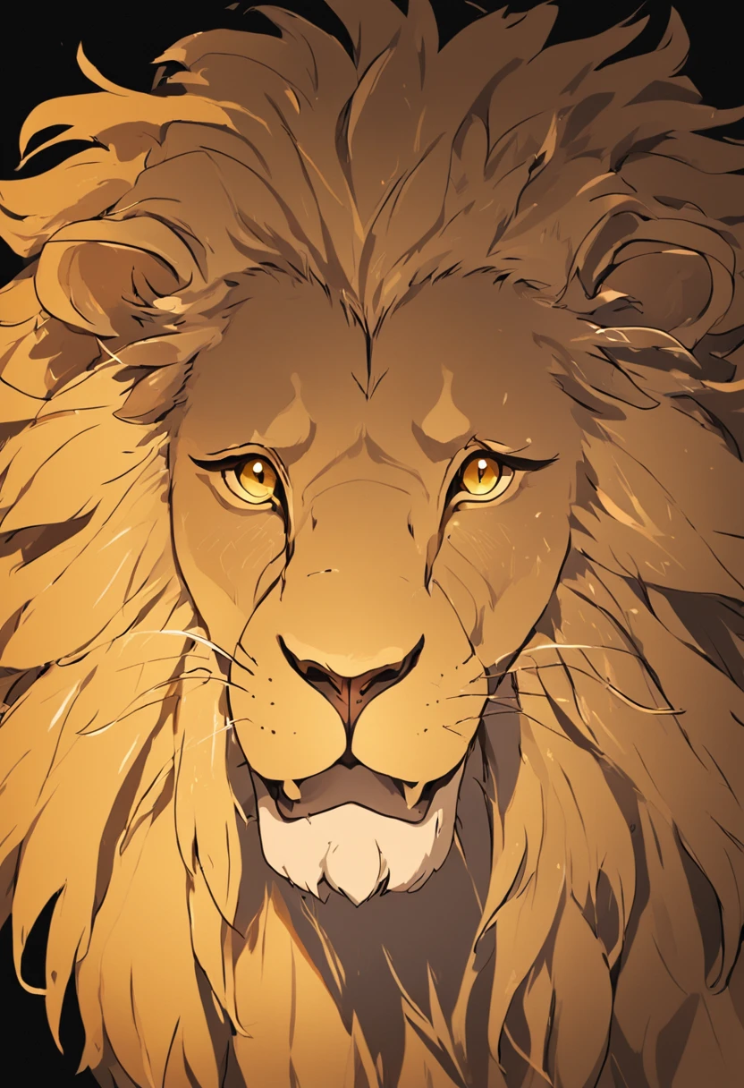 A closeup of a lion's head in gold color on a black background, lion icon, half lion, lion head, third lion head, no fundo cinzento, , em um fundo cinza, Lion, anonymous lion face, Criado no Adobe Illustrator, icon, with the mane of a lion, single logo, Rei, lions, me, fundo do telefone