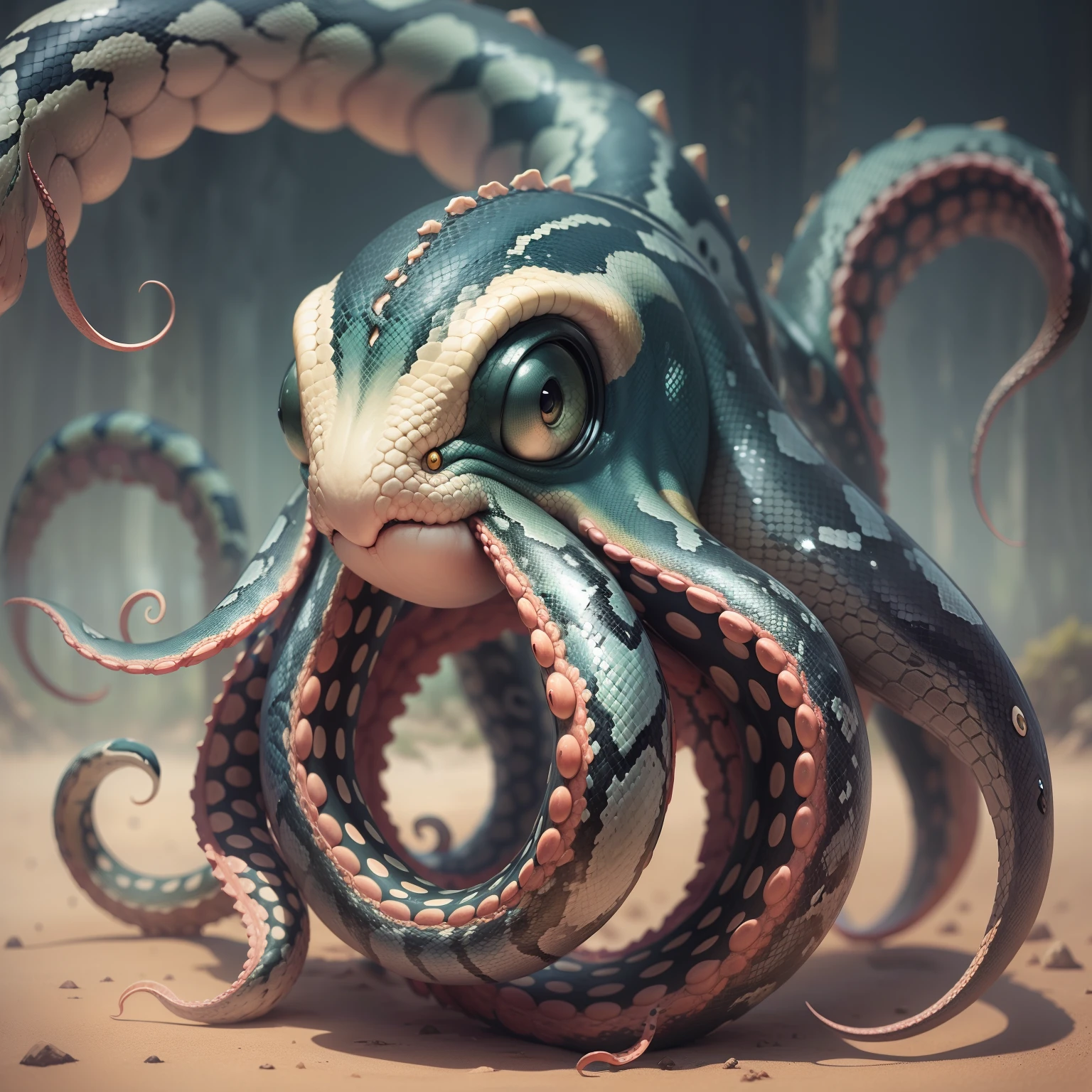 mutated snake octopus creature.