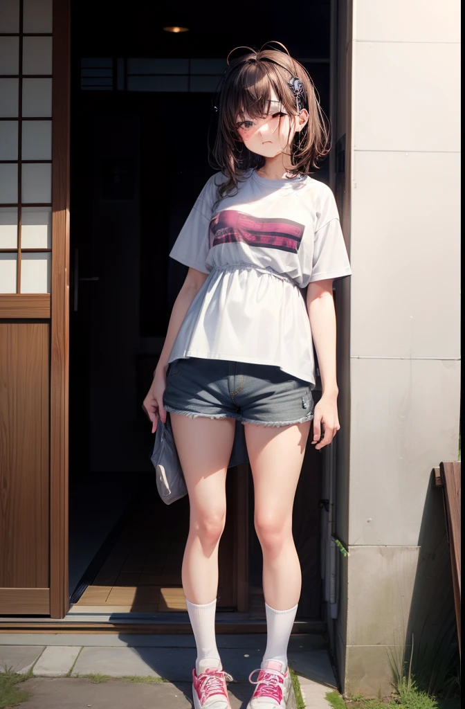 There is a woman with a pink shirt and white panties posing, small loli curve, anime girl in real life, thicc, ayaka cosplay, anime girl cosplay,back,back looking,butt, cosplay, loli, belle delphine, epic angle and pose, anime girl is crouching,POWER,anime pose, illuminated from behind