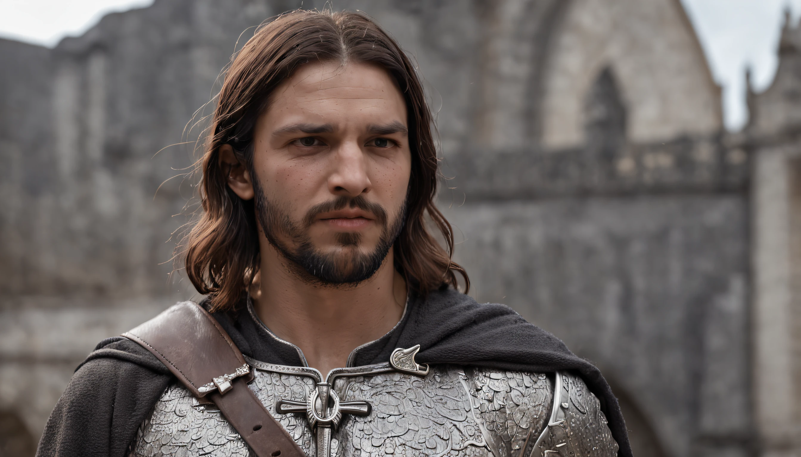 (Professional 3D rendering:1.3) de (Realistic:1.3) Foto de arte mais bonita do mundo,Apresenta Jesus Cristo corpo inteiro, suaves e brilhantes, ((Epic hero fantasy rough muscular man wet hero angry look long hair short beard and fierce expression in dynamic pose, fantastic location, majestoso ambiente desordenado)), corpo inteiro 8k unidade render, action shot, poros da pele, very dark lighting, sombreamento pesado, circunstanciado, Rosto detalhado, (vibrante, fotogrdeia realista, Realistic, Dramatic, Escuro, foco nítido, 8k), (Old leather clothes damaged by bad weather:1.4), ((((Use peles)))), (intrincado:1.4), decadente, (altamente detalhado:1.4), pintura digital, rendering by octane, art stations, Conceito-Arte, liso, foco nítido, illustration, germe da arte, (Loish:0.23), Wlop Ilya Kuvshinov, e Greg Rutkowski e Alphonse Mucha Gracias, (global ilumination, studiolight, Light Volumetric), chuva forte, floating particles, patife, fantasia, Onze, corpo inteiroesbian, ((Fundo escuro e antigo da cidade:1.3)),CGSesociedade,art stations