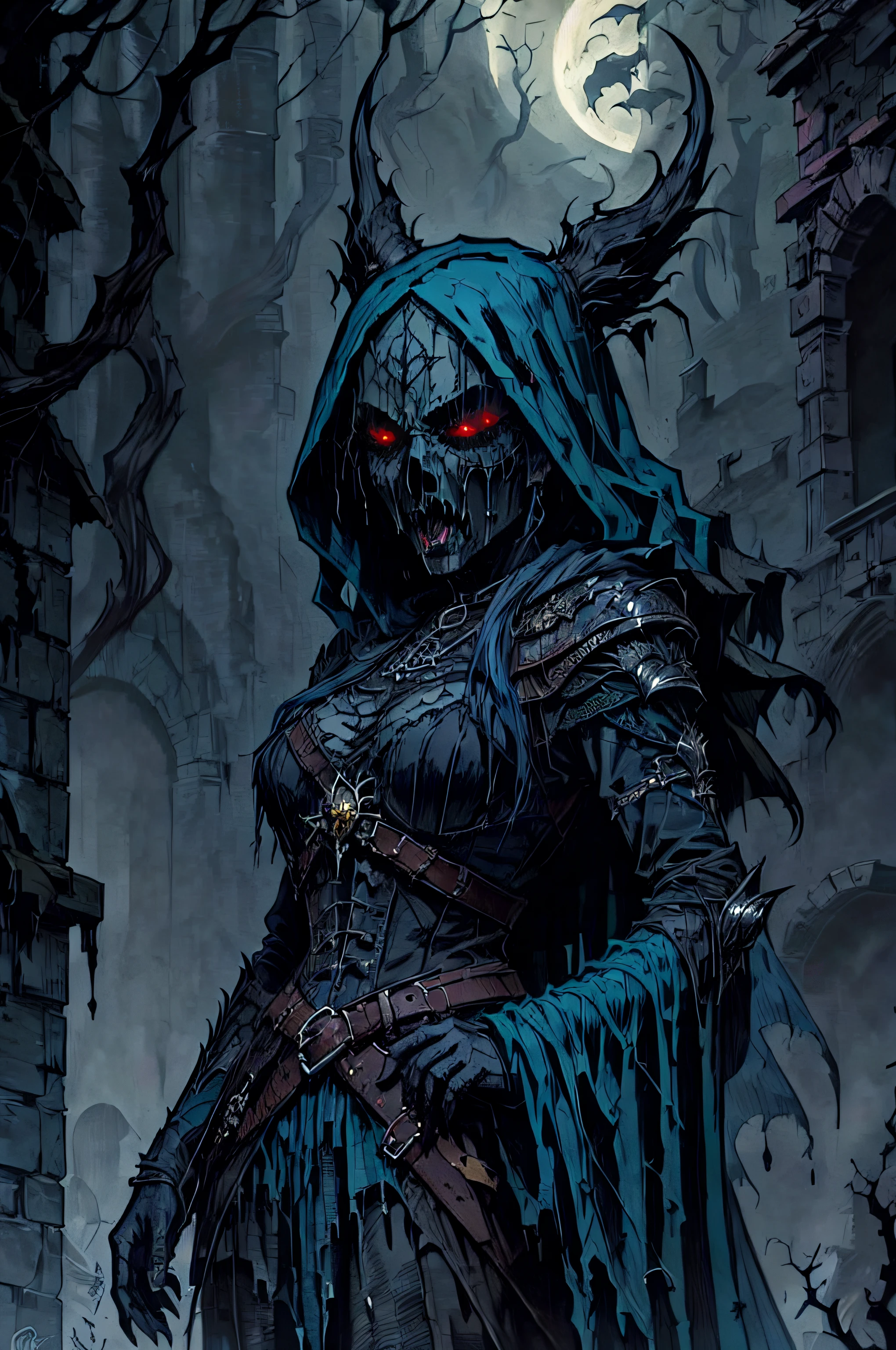 Skull demon sorcerer concept art portrait by casey weldon, olga kvasha, miho hirano, hyperdetailed intricately detailed gothic art trending on artstation triadic colors unreal engine 5 detailed matte painting, deep color, fantastical, intricate detail, splash screen, complementary colors, fantasy concept art, 8k resolution, gothic deviantart masterpiece