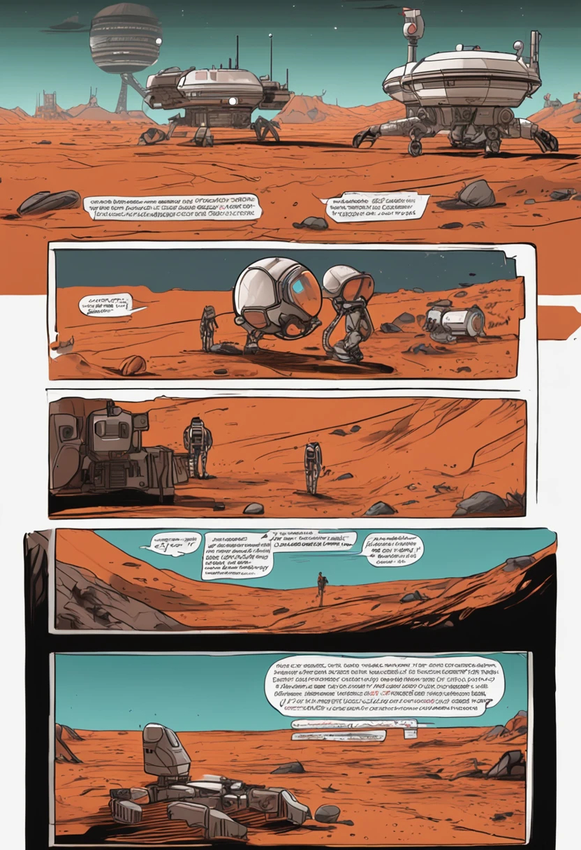 Colony of humans on Mars inside a space watching on the screen a transmission made from outside the building made by cameras on rovers, 20 humanos, alta resolução
