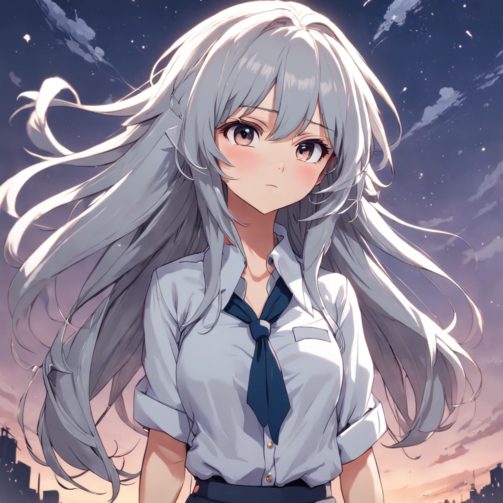 uma imagem de desenho animado de uma mulher gostosa com cabelos brancos e uma camisa branca, in real life, ((full body)), mulher perfeita de cabelos brancos, mulher anime sedutora, cabelos prateados (rabo-de-cavalo), mulher do cabelo prateado, cabelos brancos, OC Commission, kantai collection style, mulher cabelo prateado, Pose casual, mulher com cabelo branco, mulher anime atraente, [ Arte digital 4K ]!!, menina anime, Commission for High Res