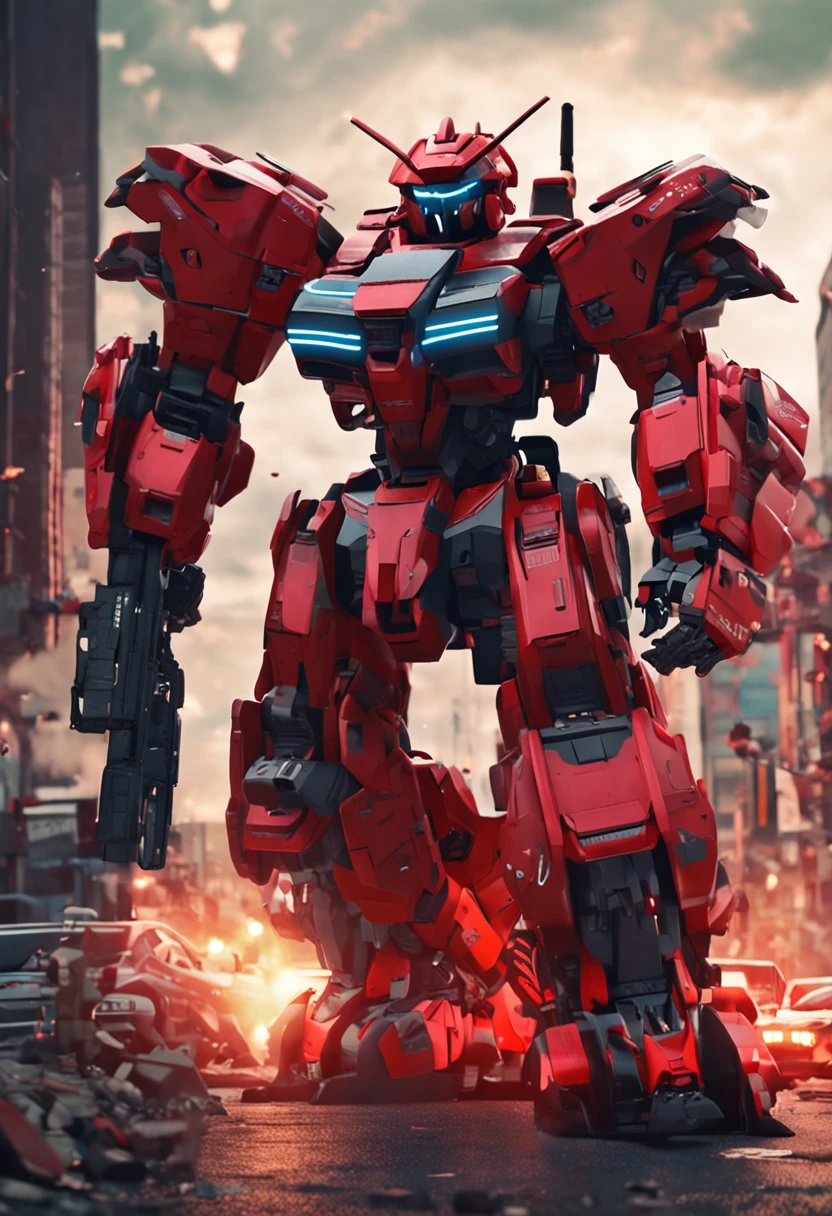 Red mecha katana