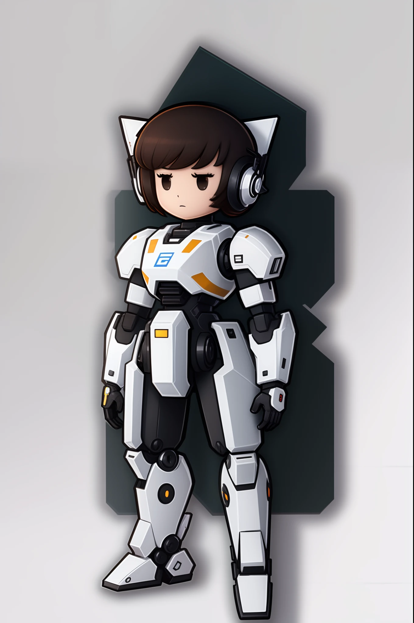 mech, style N3O-A1PHAangel mech,N3O-A1PHA style,chibi,full body,standing
