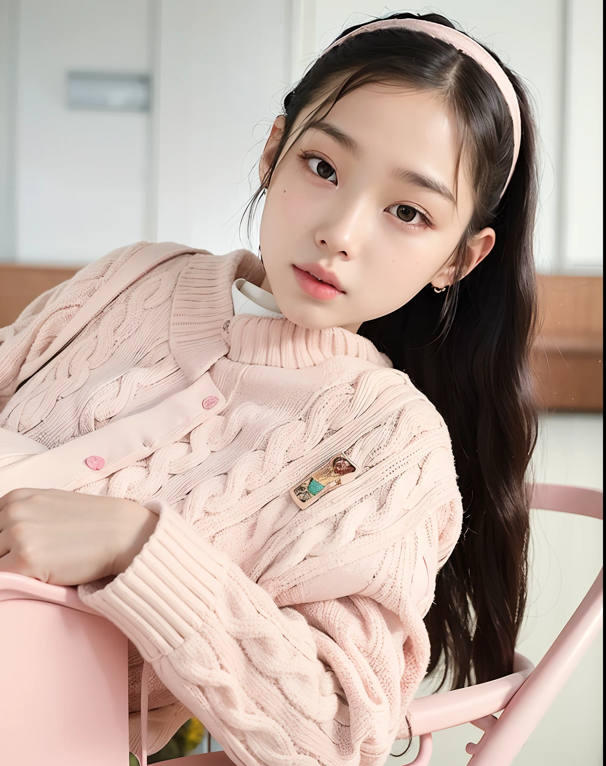 Solo, Kim Ji-ni Jennie face, combed with two braids, Spice Girl style,