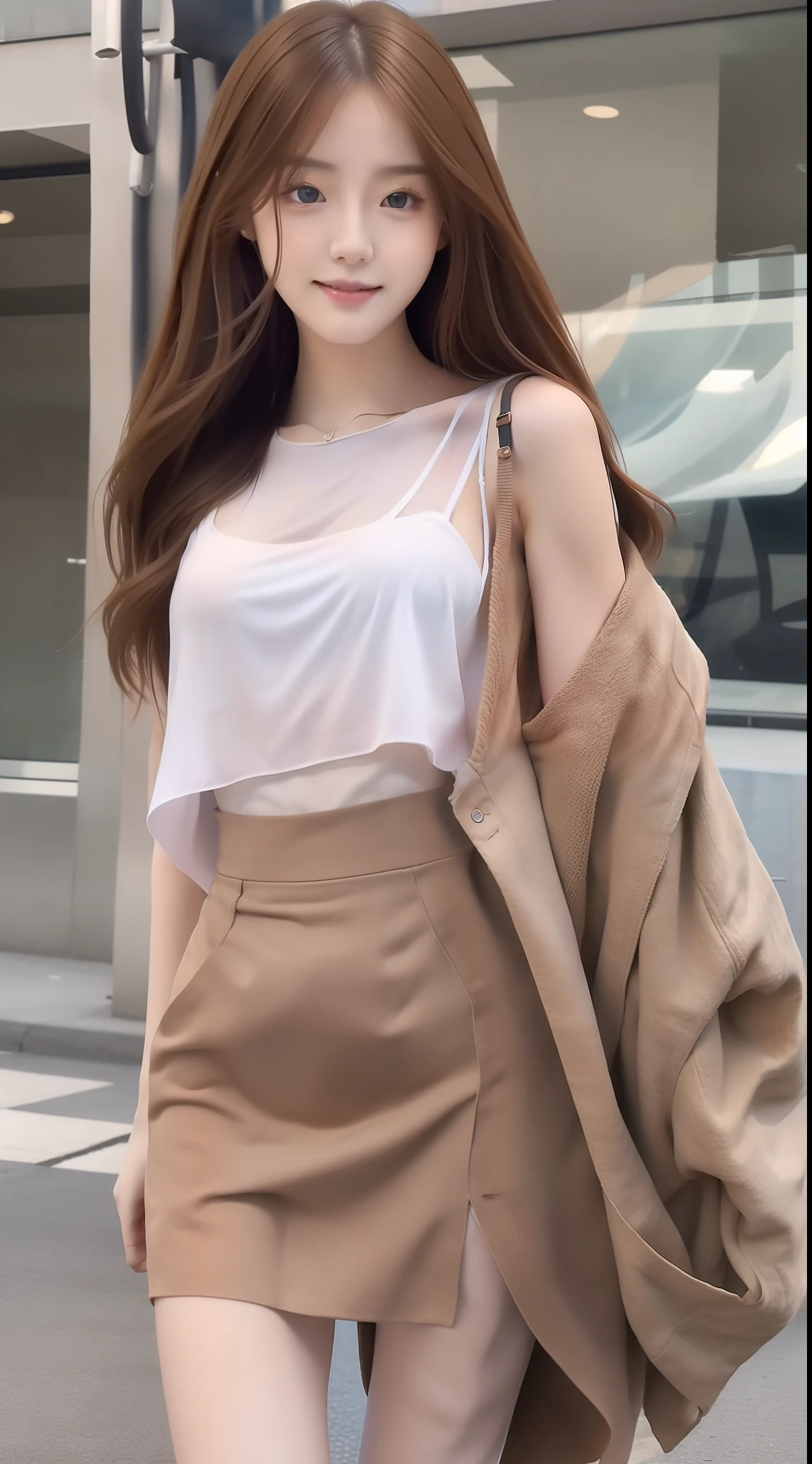 lips apart,sitting,8K,masterpiece,photo realistic, super detailed skin ,20 yo,professional lighting, <lora:Akira:0.6> akira,long hair,white y-shirt,pencil skirt