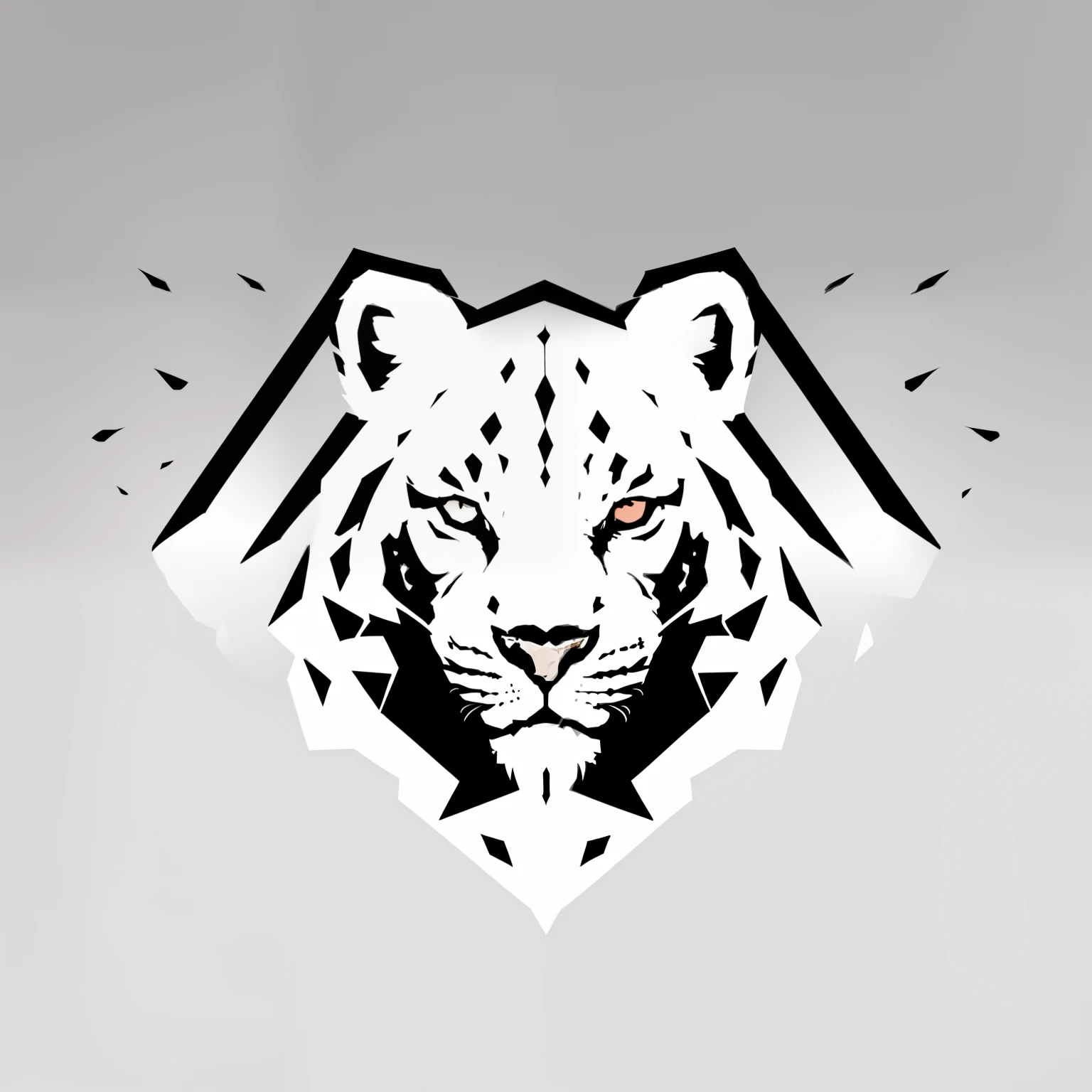 Leopardo branco leopardo das neves design legal, minimalist logo graphic design simple details few details, logotipo de luxo preto e branco luxo, rich logo