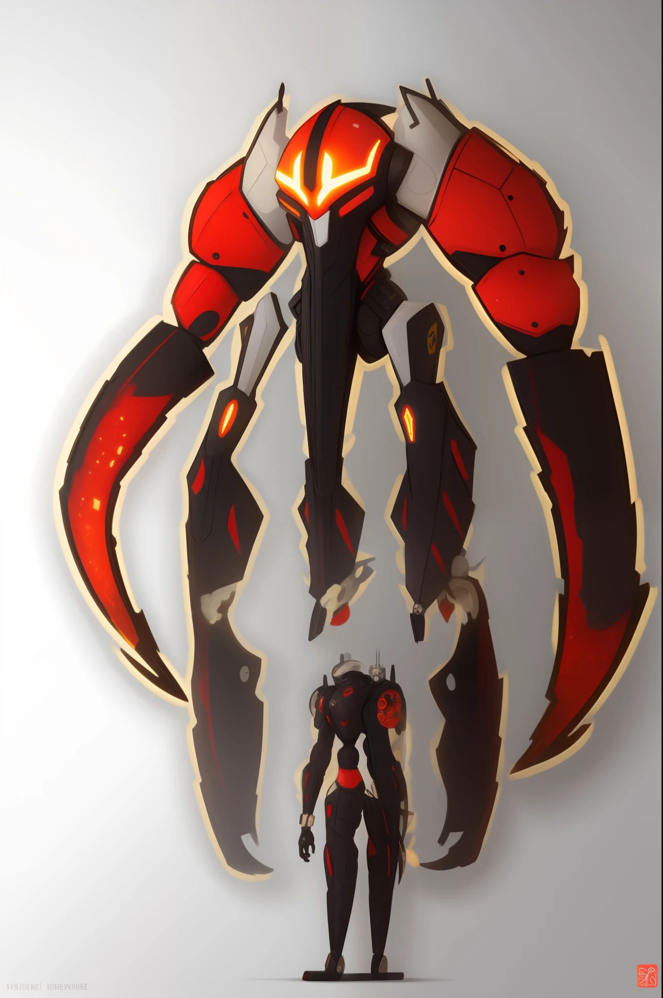 mech, style N3O-A1PHAangel mech,N3O-A1PHA style,chibi,full body,standing, female mech